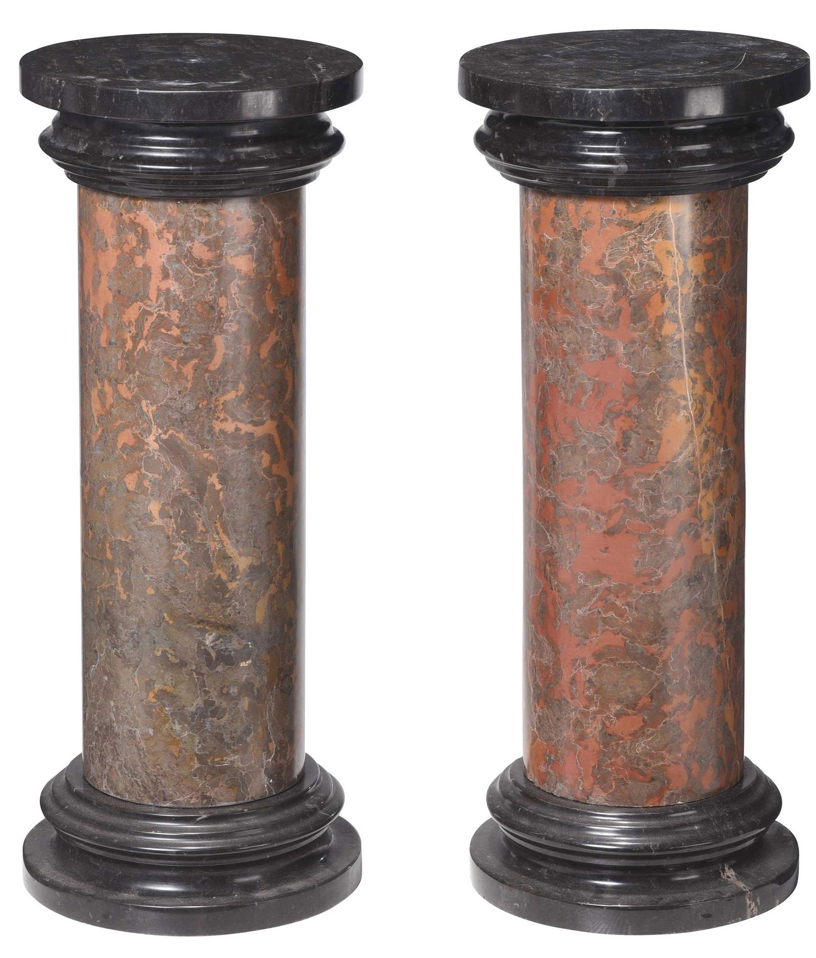 Pair of Continental Neoclassical Style Marble Column Pedestals (1 of 5)