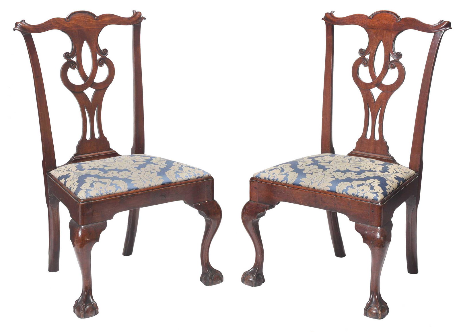 Pair Philadelphia Chippendale Walnut Side Chairs (1 of 14)