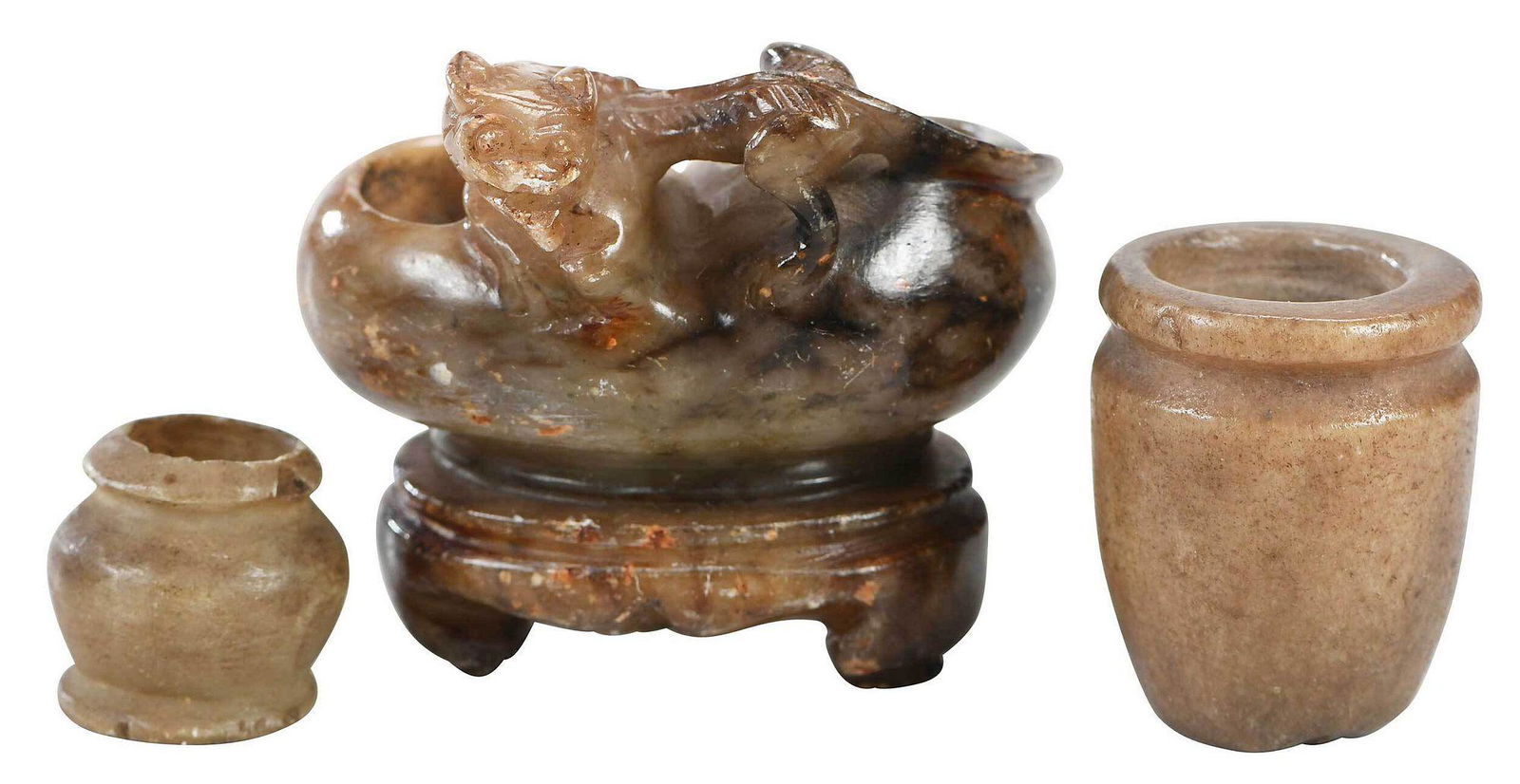 Chinese Hardstone Miniature Carving, Two Pots (1 of 5)