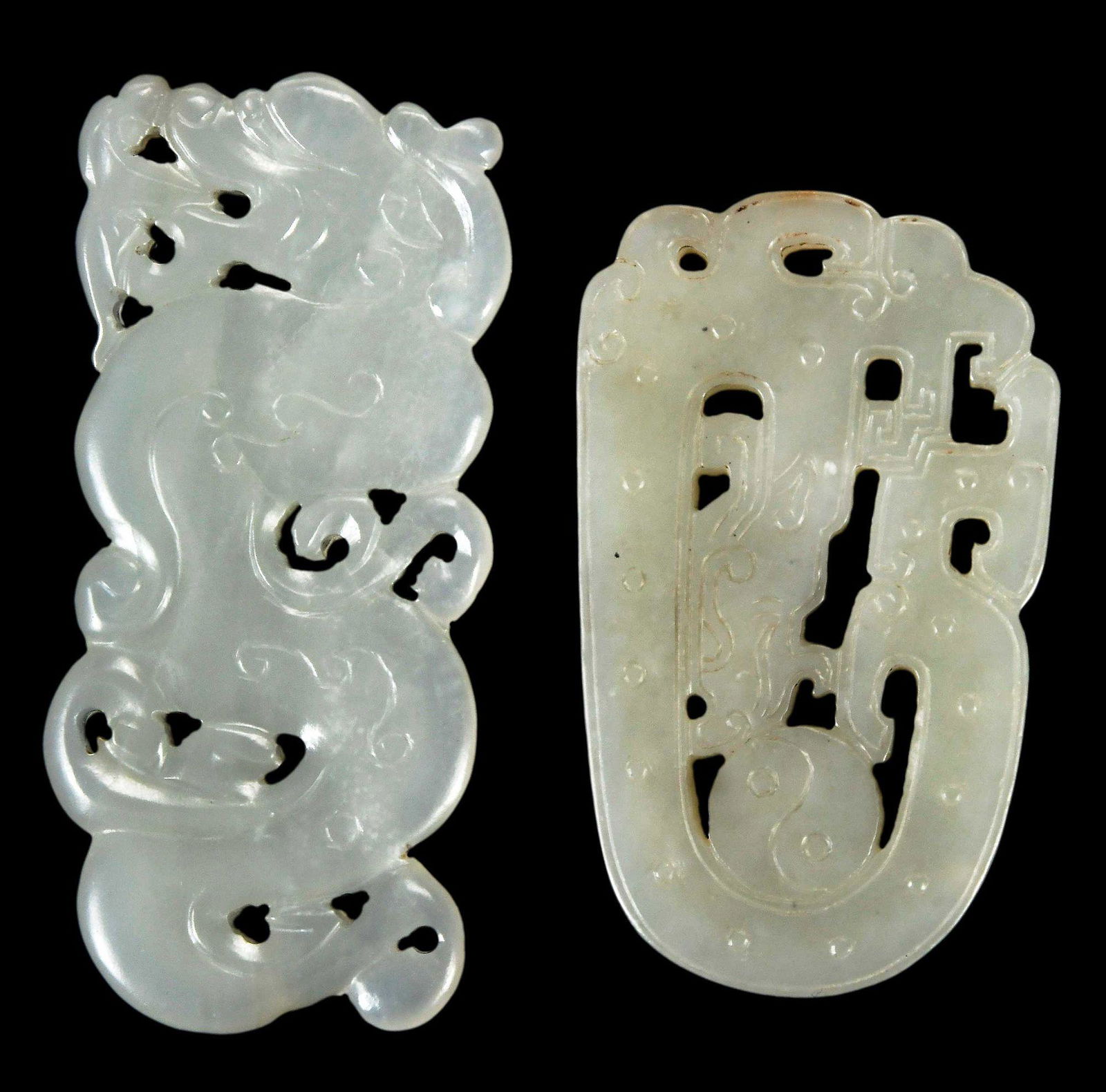 Two Chinese Carved Jade Plaques (1 of 8)