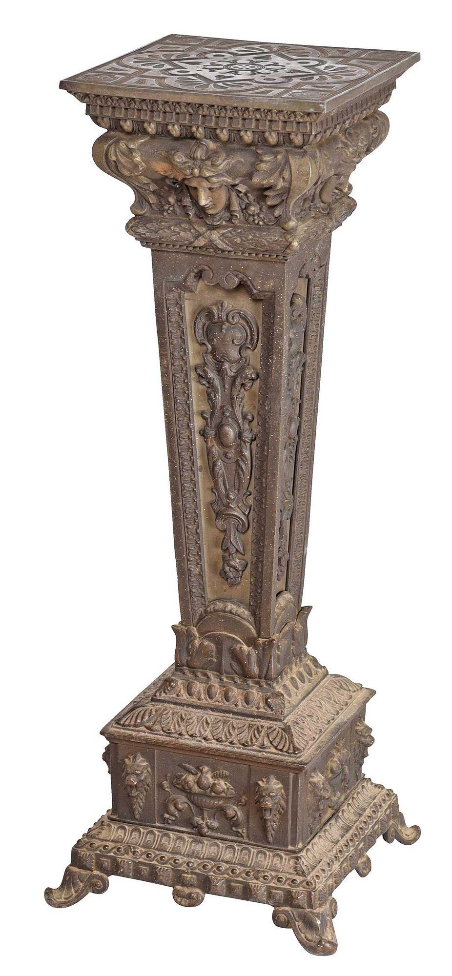 Neoclassical Style Patinated Metal Pedestal (1 of 4)