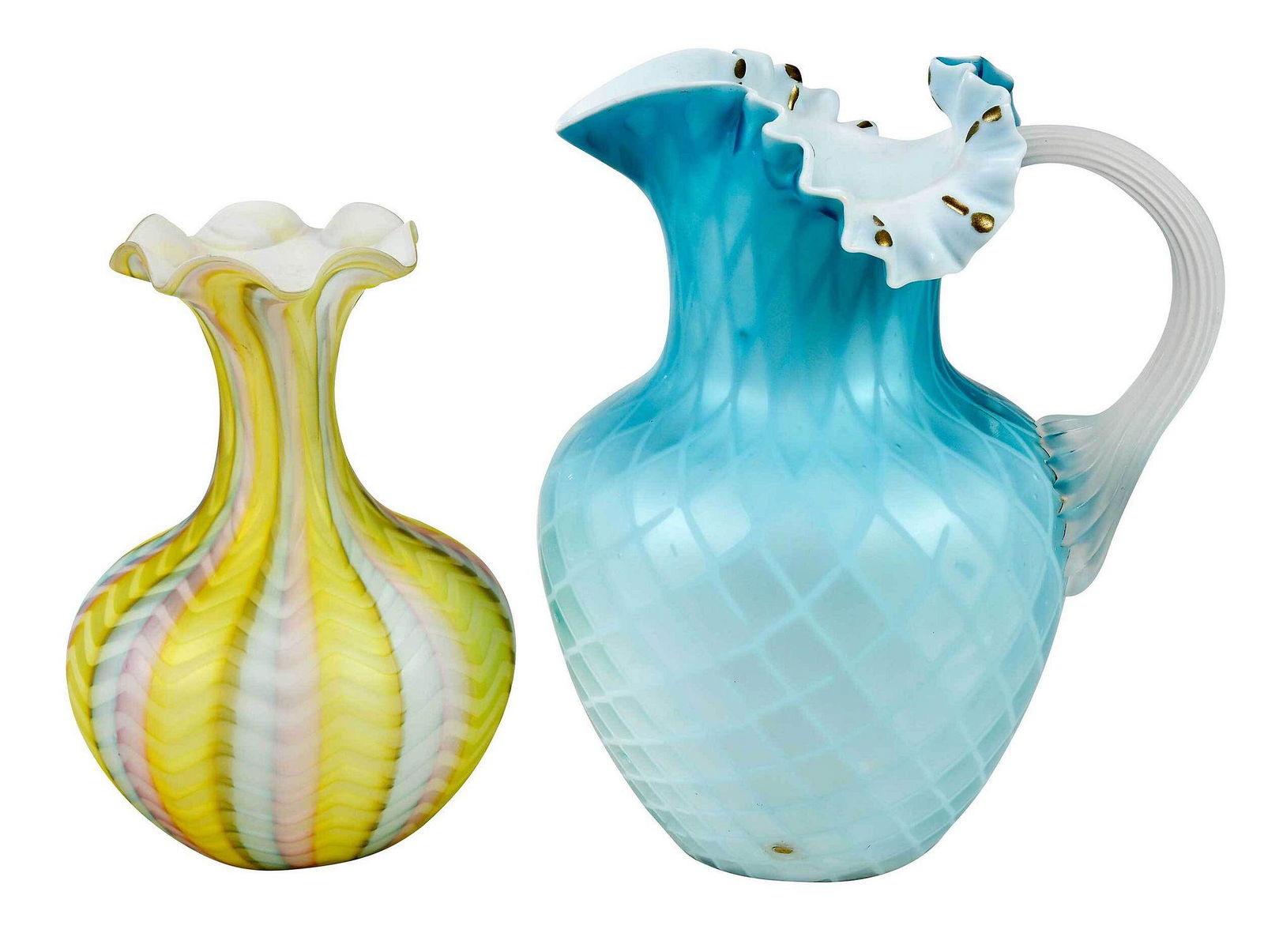 Two Thomas Webb & Sons Attributed Satin Glass Items (1 of 7)