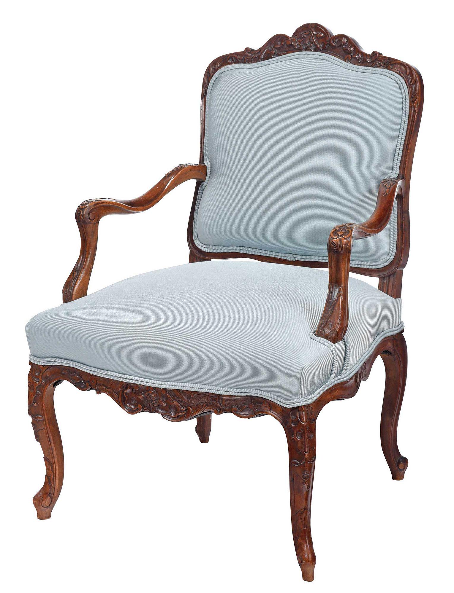 Regence Style Walnut Fauteuil (1 of 6)