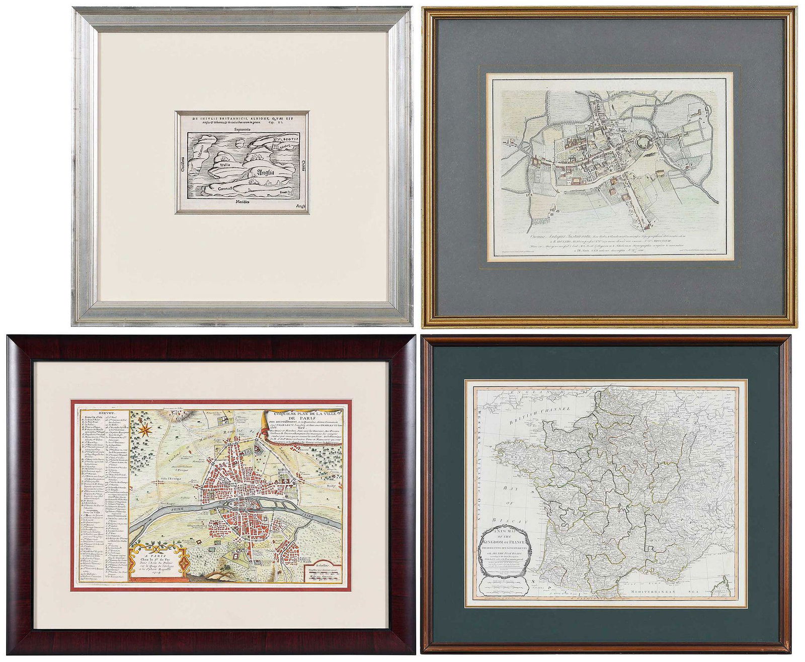 Four Framed European Maps (1 of 20)