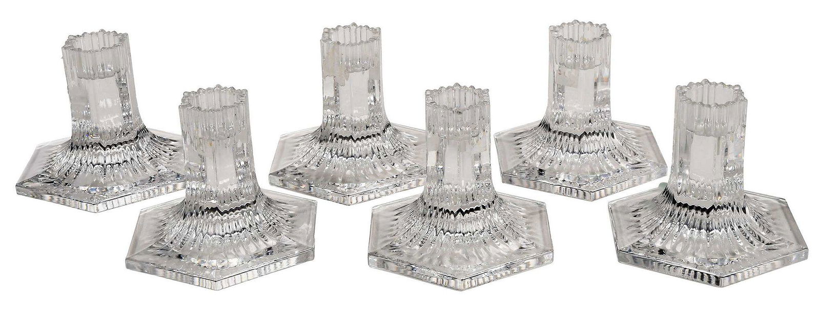 Six Louis Comfort Tiffany Glass Candlesticks (1 of 5)