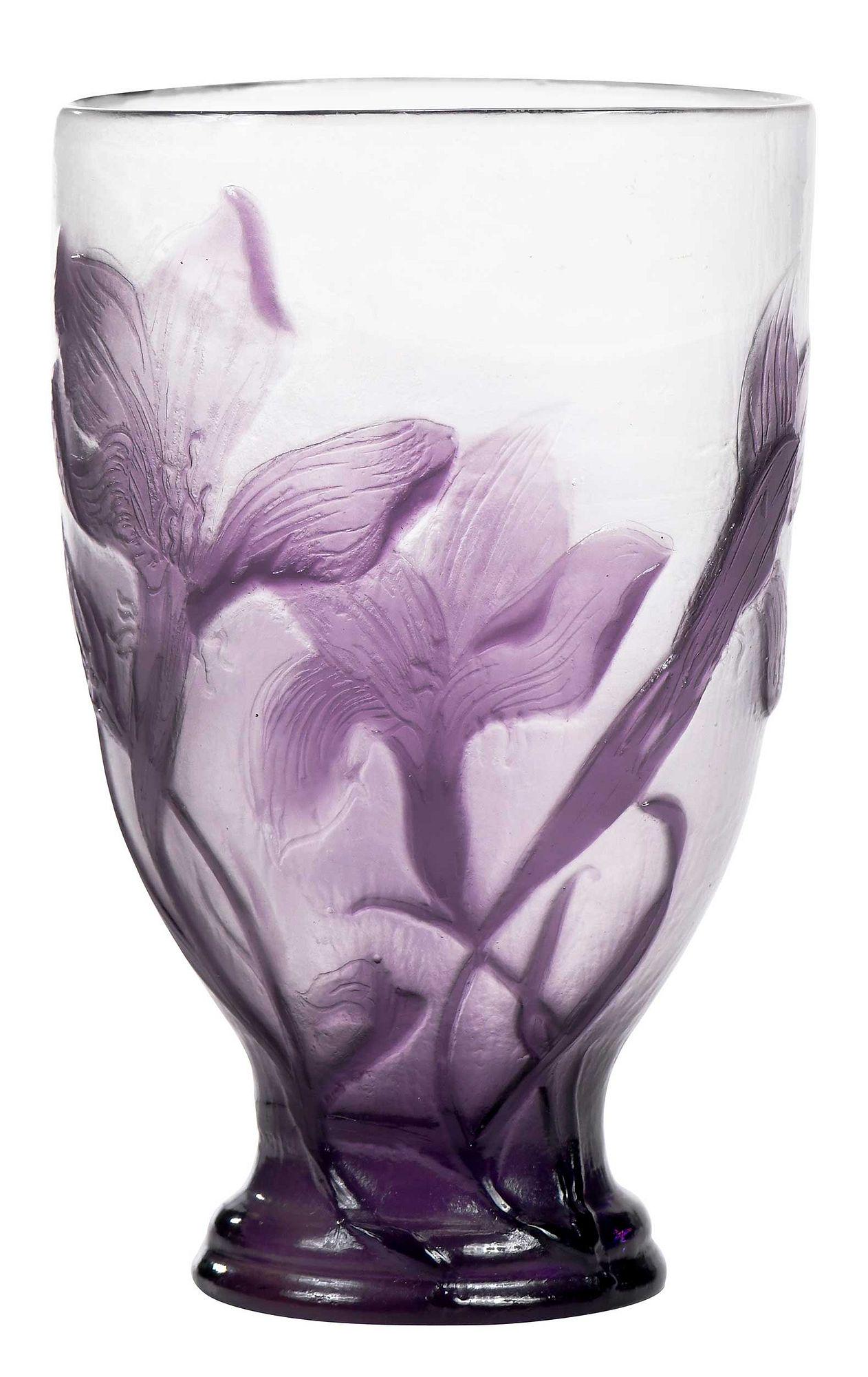 Galle Cameo Glass Iris Vase (1 of 9)