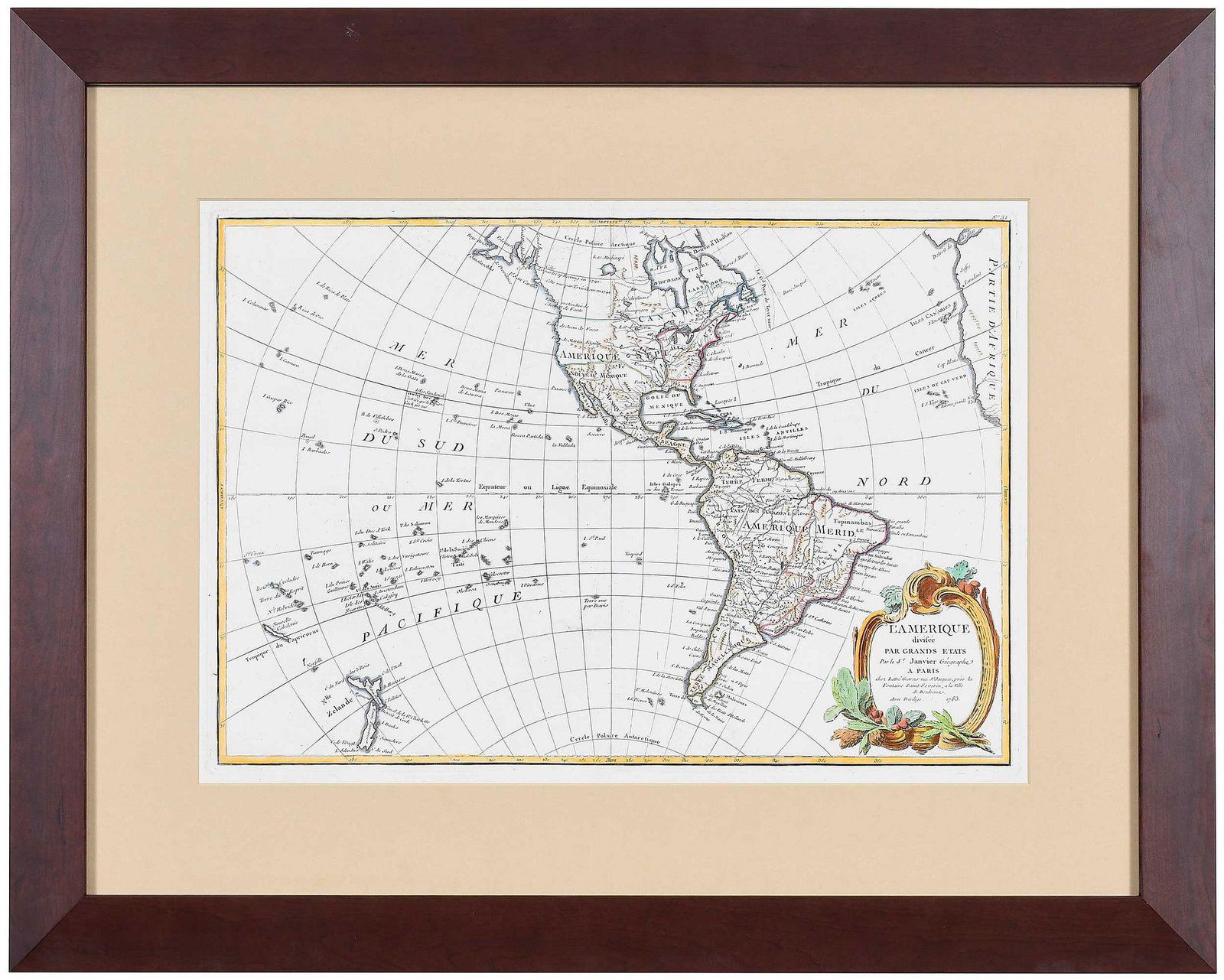 Jean Janvier - 18th Century Map of the Americas (1 of 4)