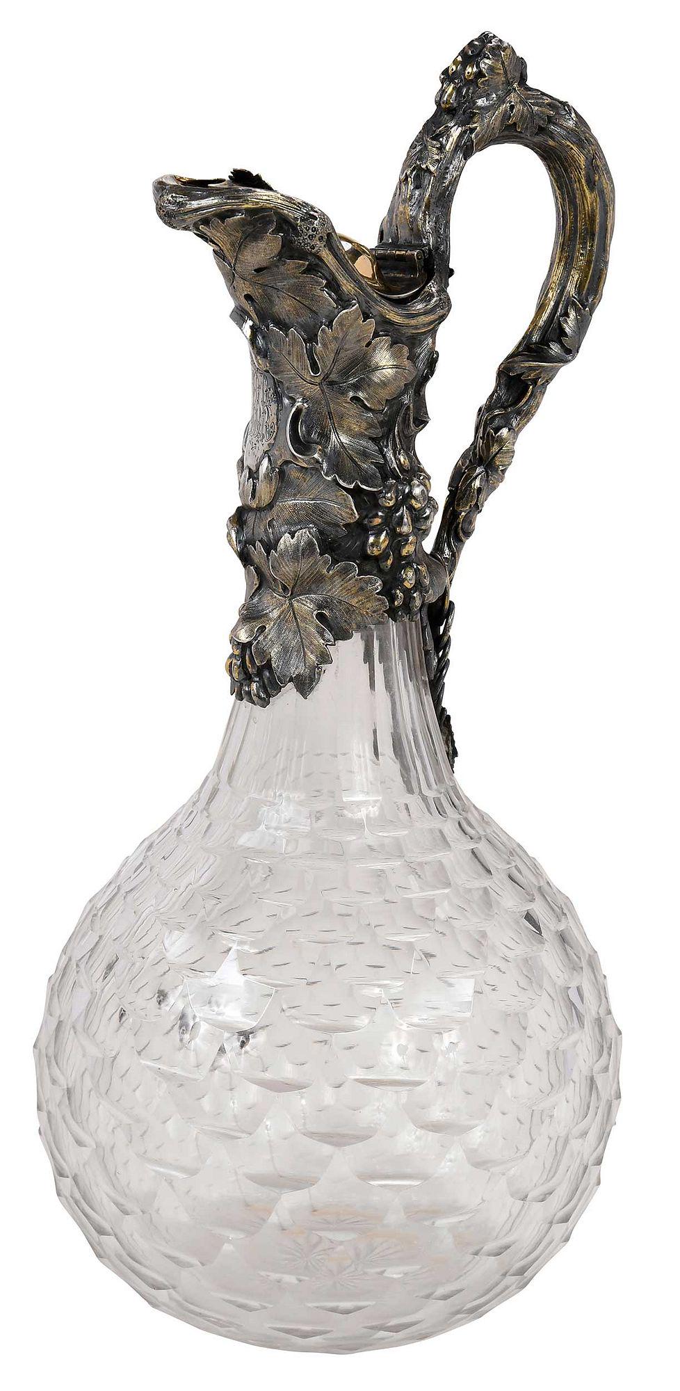 English Silver Mounted and Cut Glass Claret Jug (1 of 10)