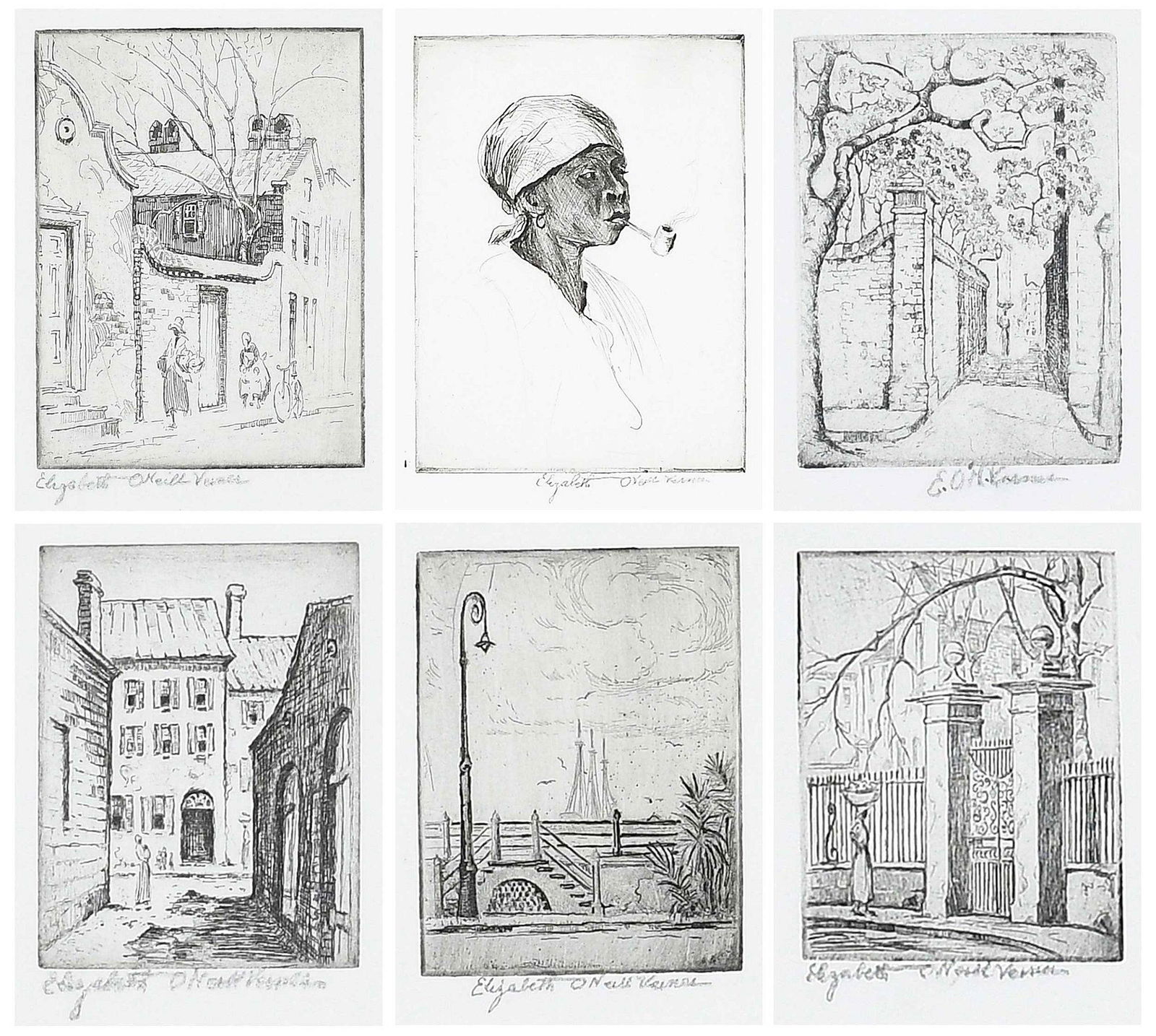Suite of Six Elizabeth Verner Etchings (1 of 19)