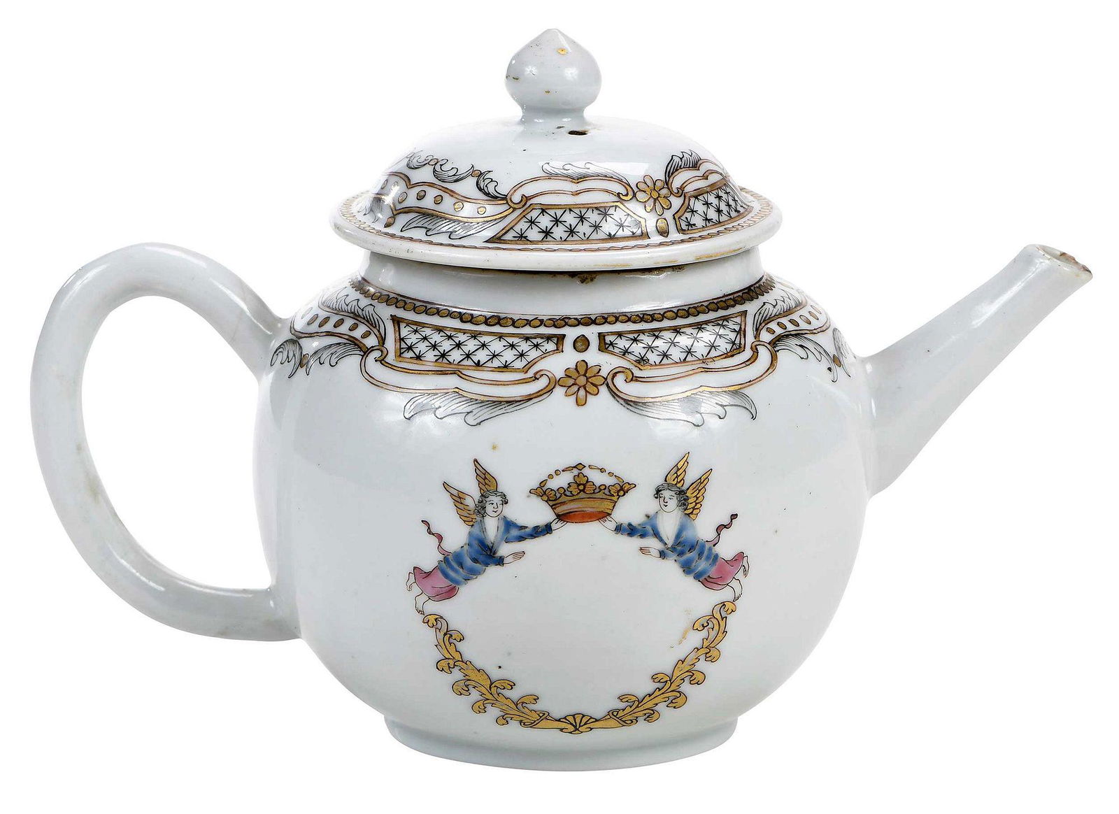 Chinese Export Lidded Teapot (1 of 11)