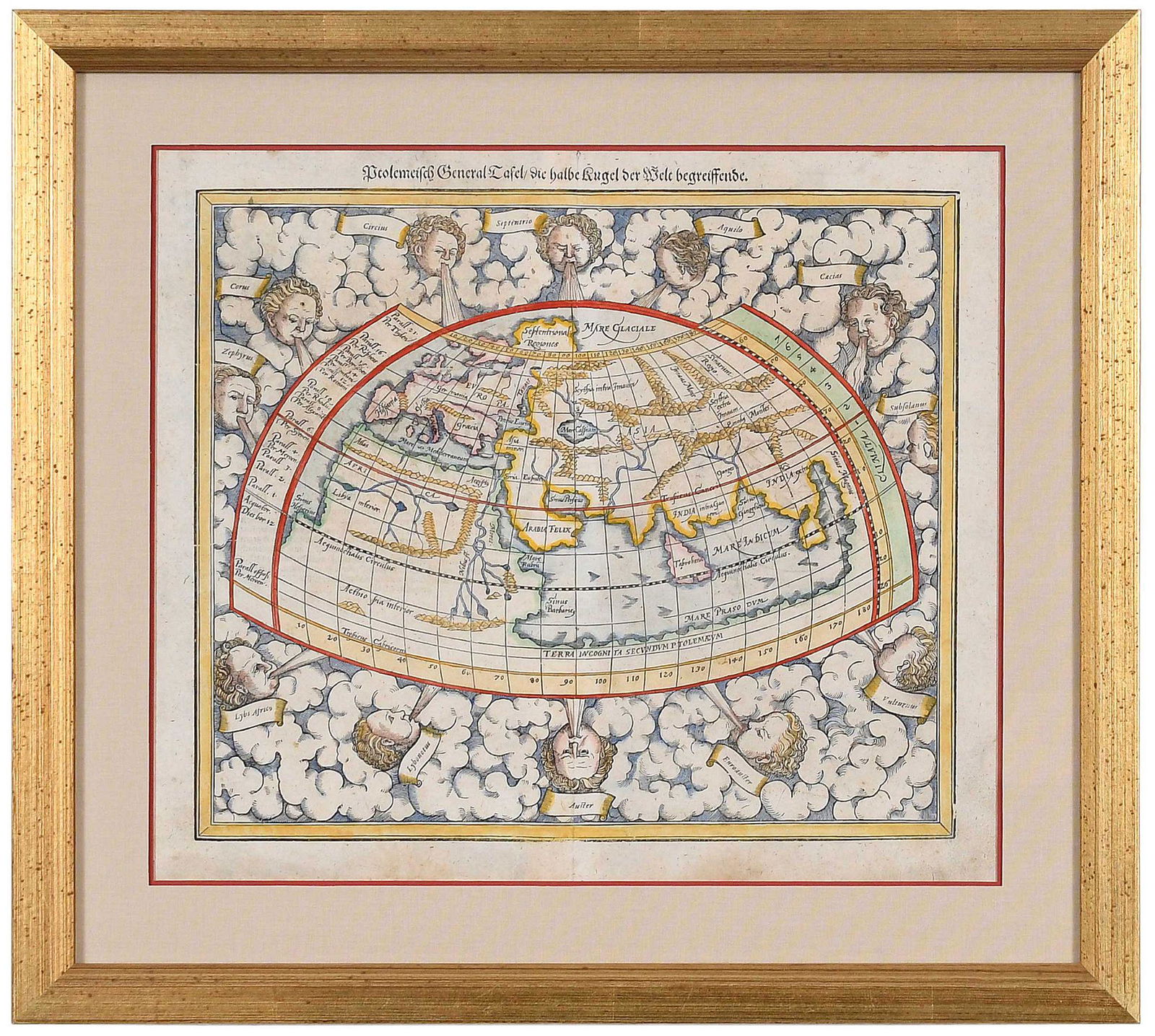 Sebastian Munster - 16th Century Ptolemaic Map of the World (1 of 6)