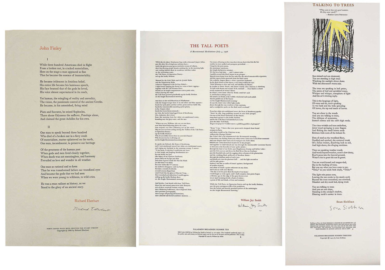 Group of 17 Palaemon Press Broadsides (1 of 6)