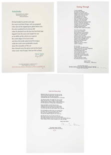 Large Collection of Palaemon Press Poetry Broadsides: Winston-Salem, North Carolina: Palaemon Press, 1977-1984, 76 total, including works by Henry Taylor, Robert Penn Warren, Maxine Kumin, John Ashbery, Karl Shapiro, Richard Wilbur, Mary Flannery O'Conno