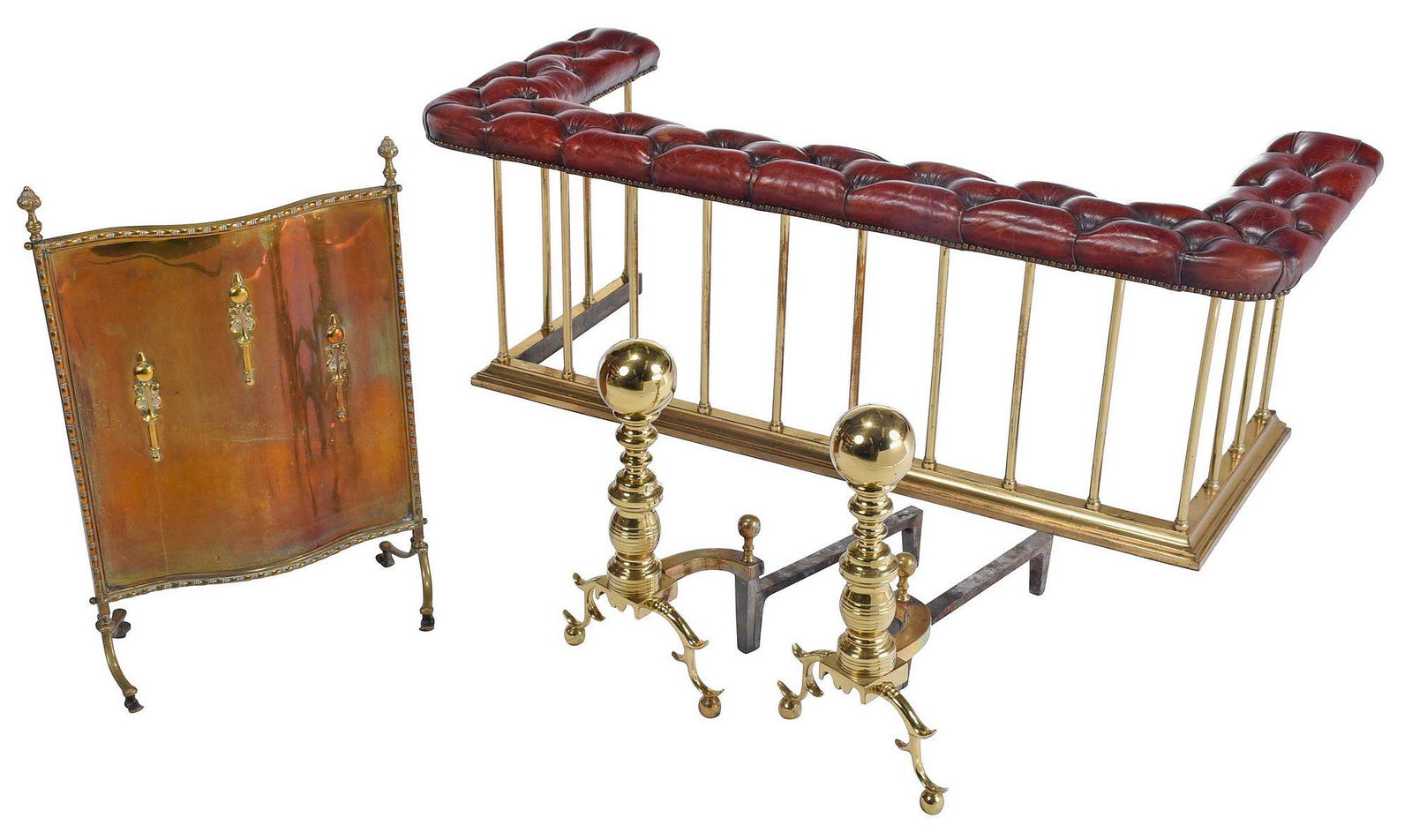 Group of Vintage Brass Fireplace Accessories (1 of 6)