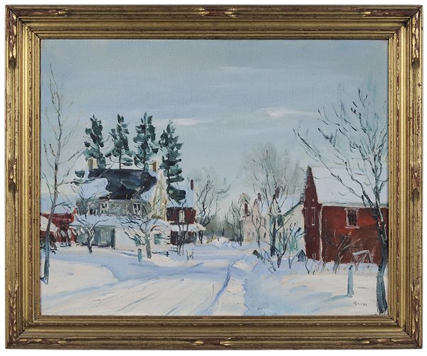 Walter Emerson Baum: (Pennsylvania, 1884-1956) Rich Hill, November 1939, signed lower right "Baum", also signed and titled verso stretcher and canvas, oil on canvas, 16 x 20 in.; original carved and gilt wood frame,