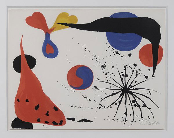 Alexander Calder: (American, 1898-1976) Flies In The Spider Web, 1975, edition 17/175, signed in pencil lower right "Calder" and with publisher's blindstamp "Trans World Art, NV", color lithograph on paper, 19-5/8 x 25