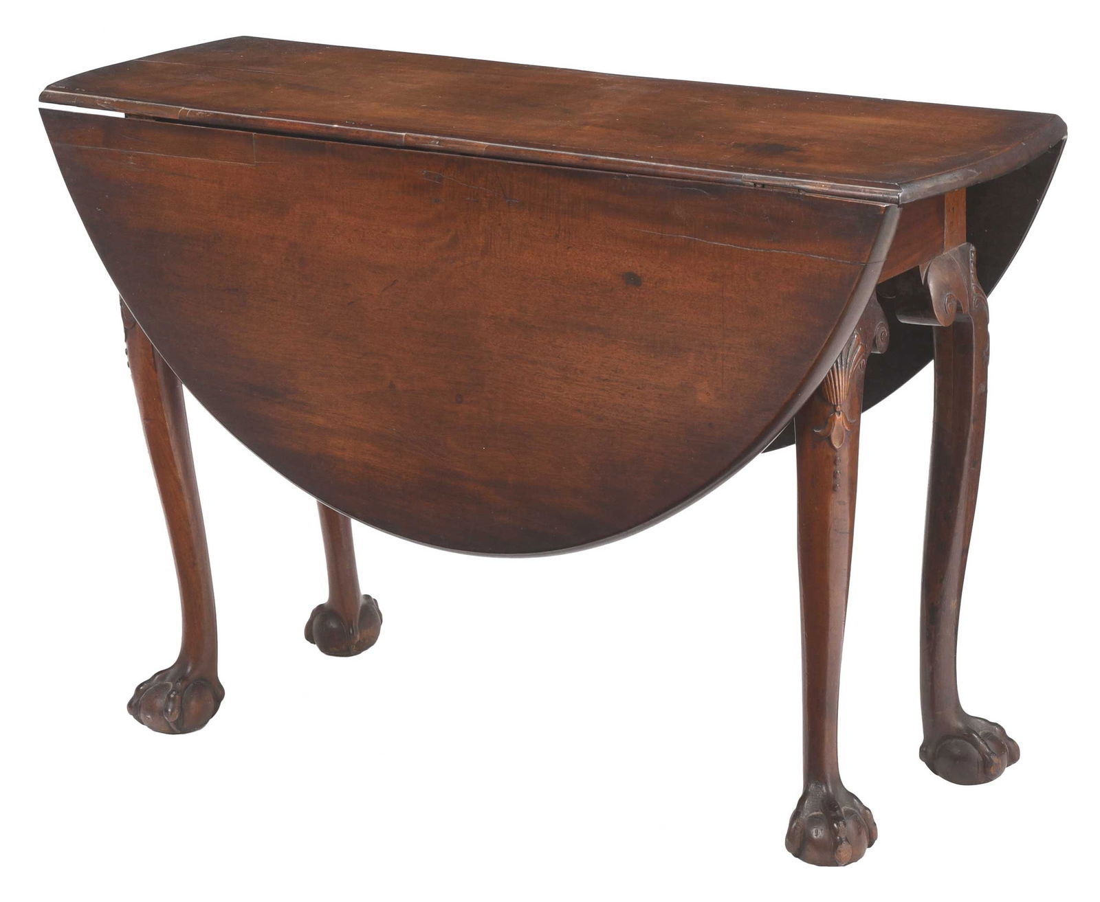 Chippendale Carved Mahogany Drop Leaf Table (1 of 7)