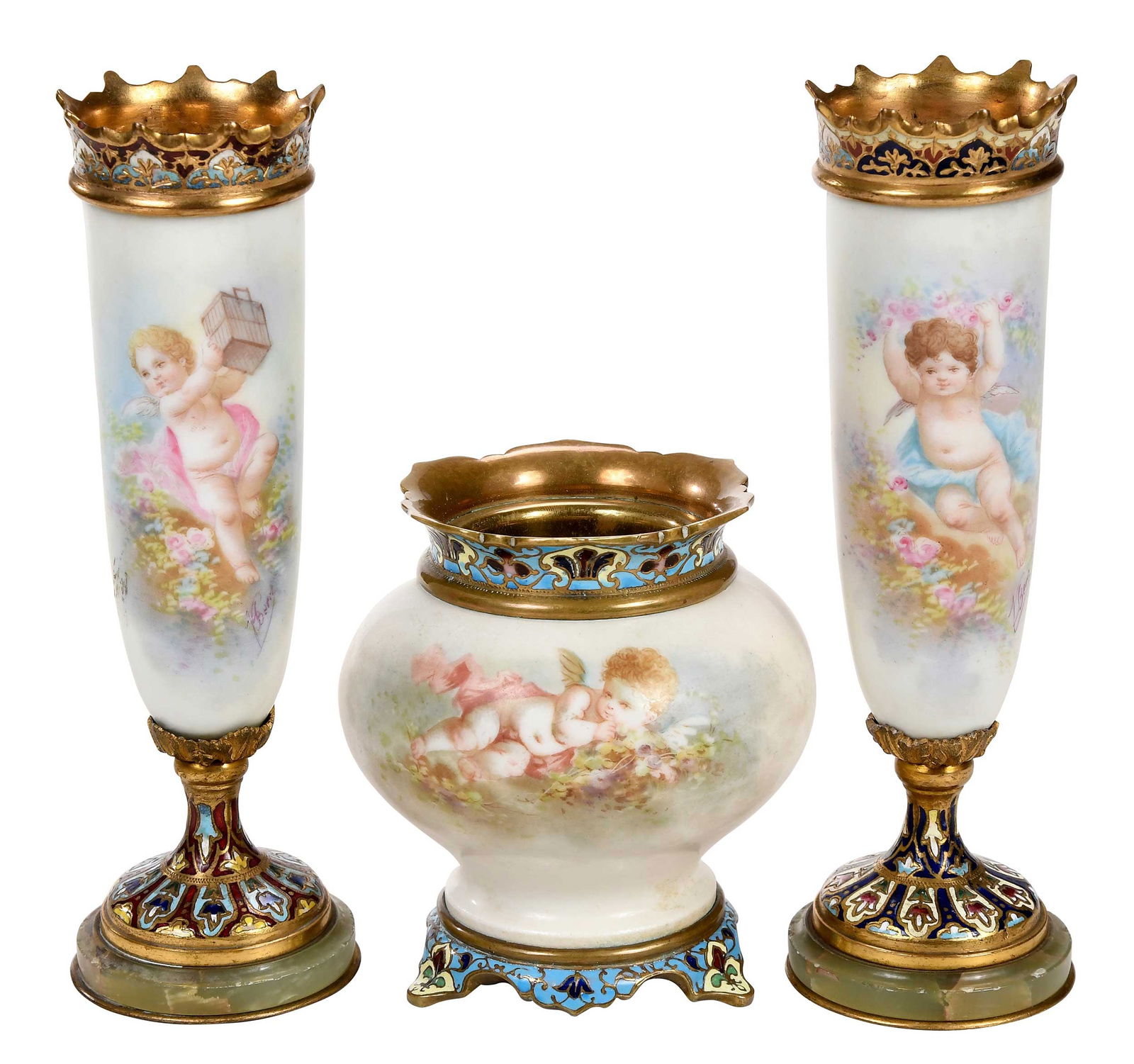 Continental Porcelain Vase Garniture (1 of 15)