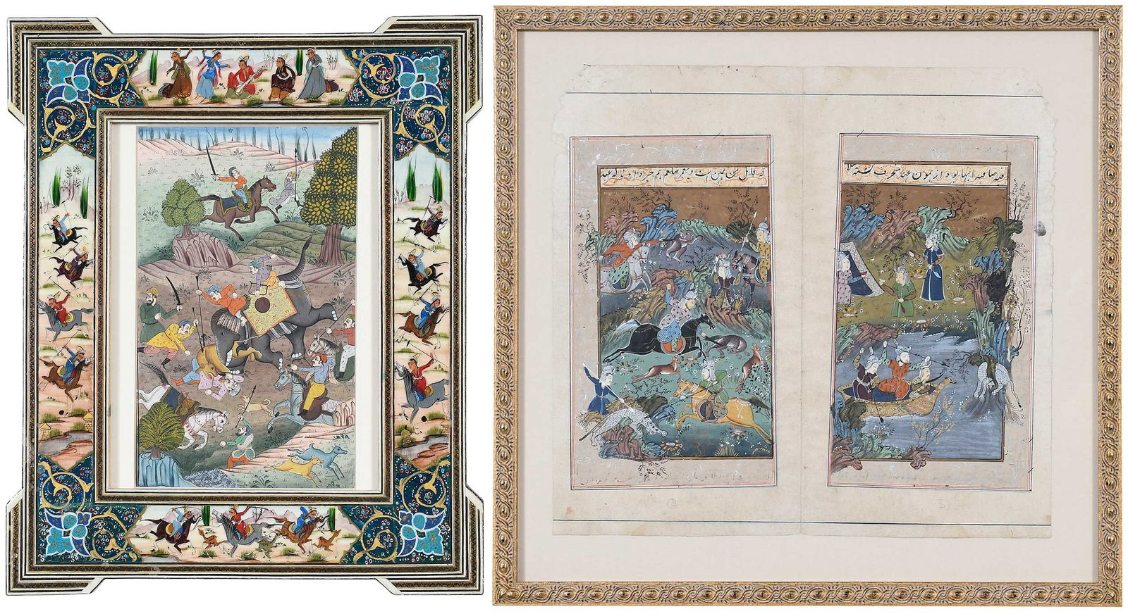 Two Framed Mughal Miniature Paintings (1 of 10)