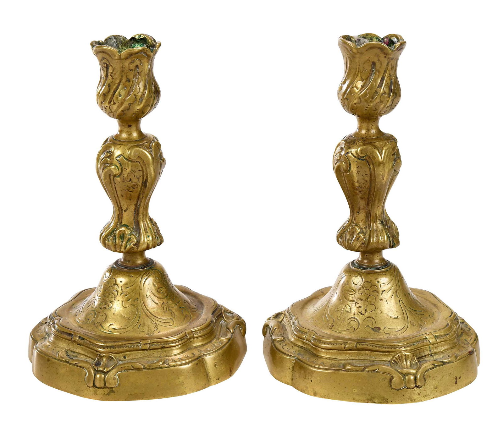 Pair of French Brass Candlesticks (1 of 7)