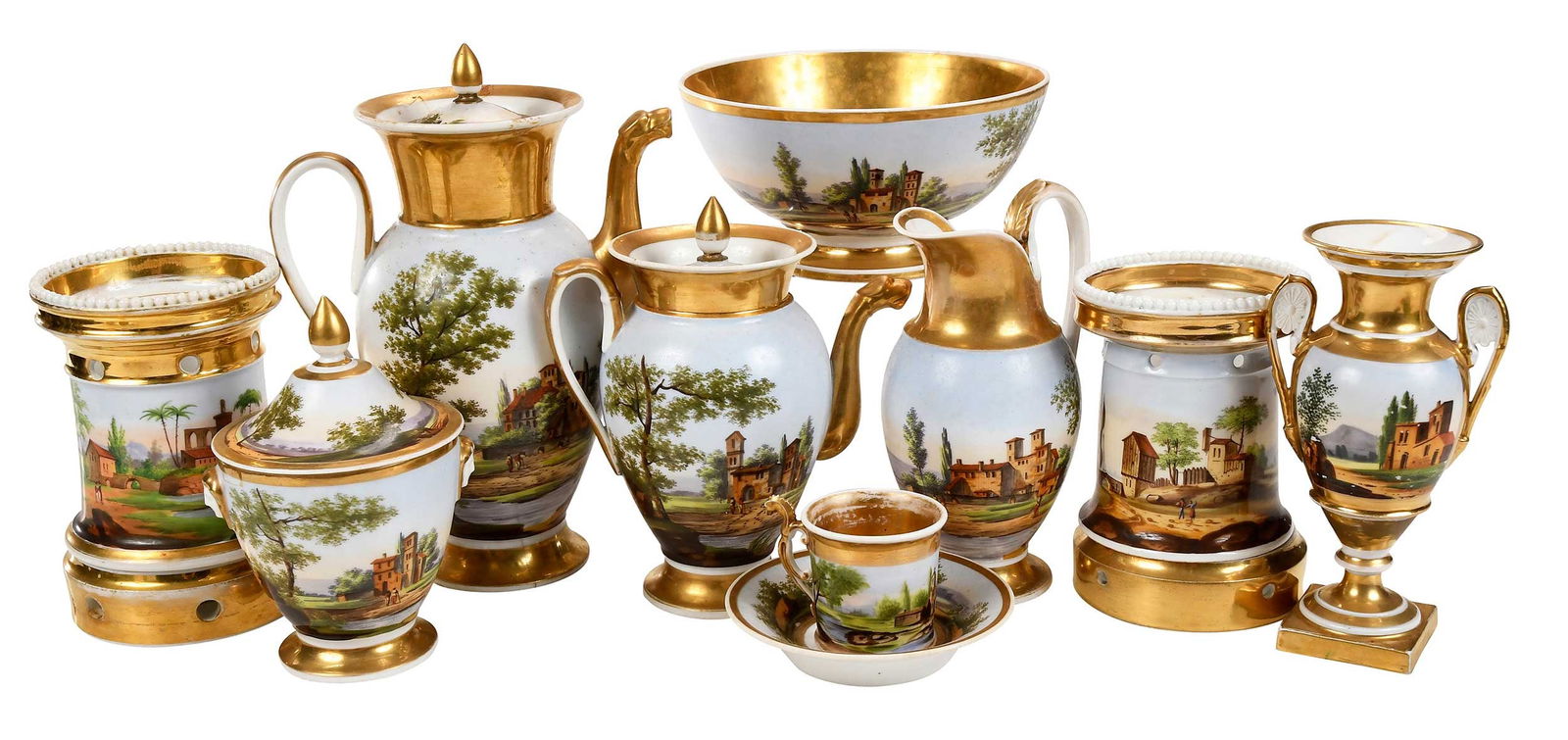 22 Pieces, Old Paris Porcelain Tea Service (1 of 20)