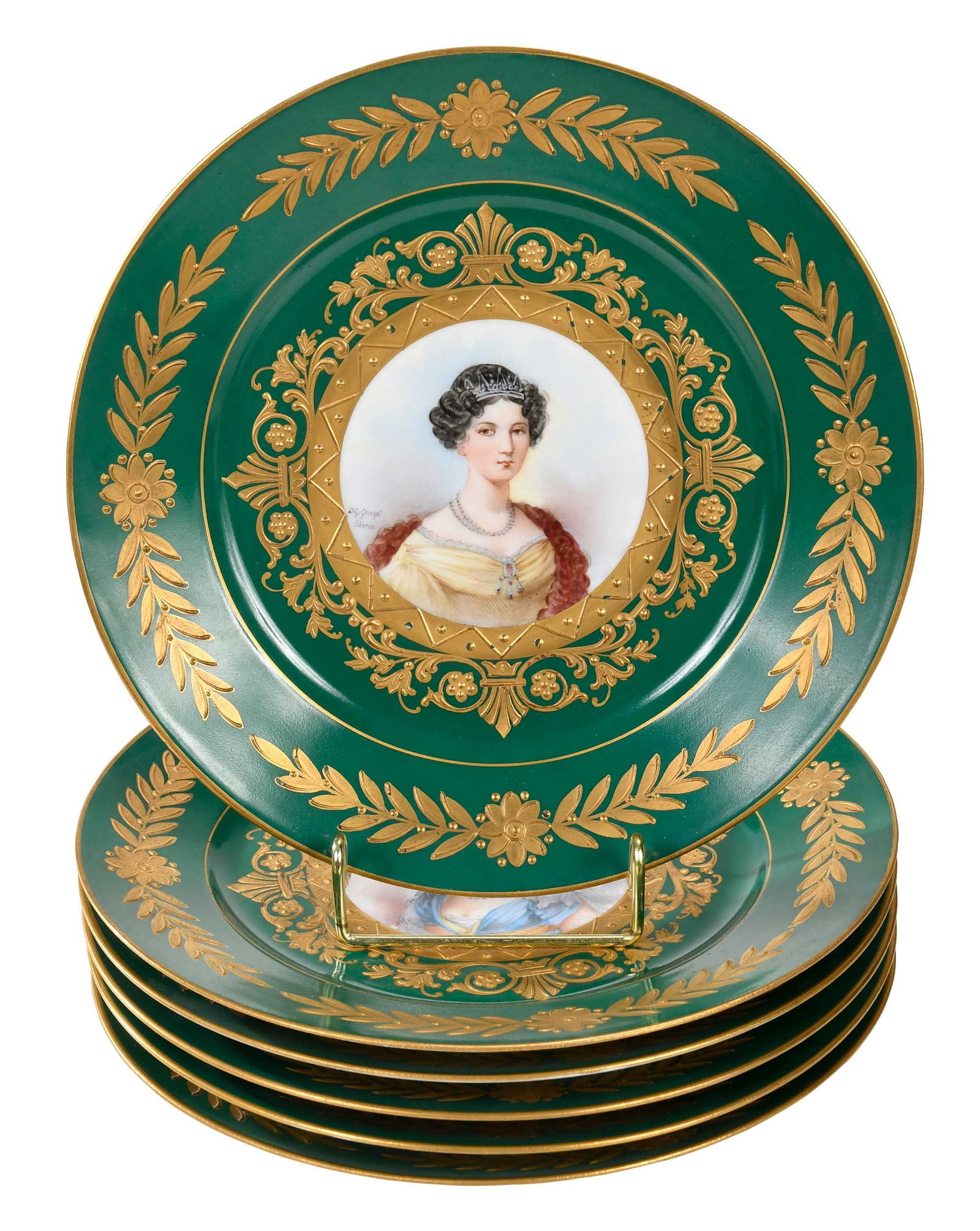 Set of Six Sevres Portrait Plates (1 of 18)