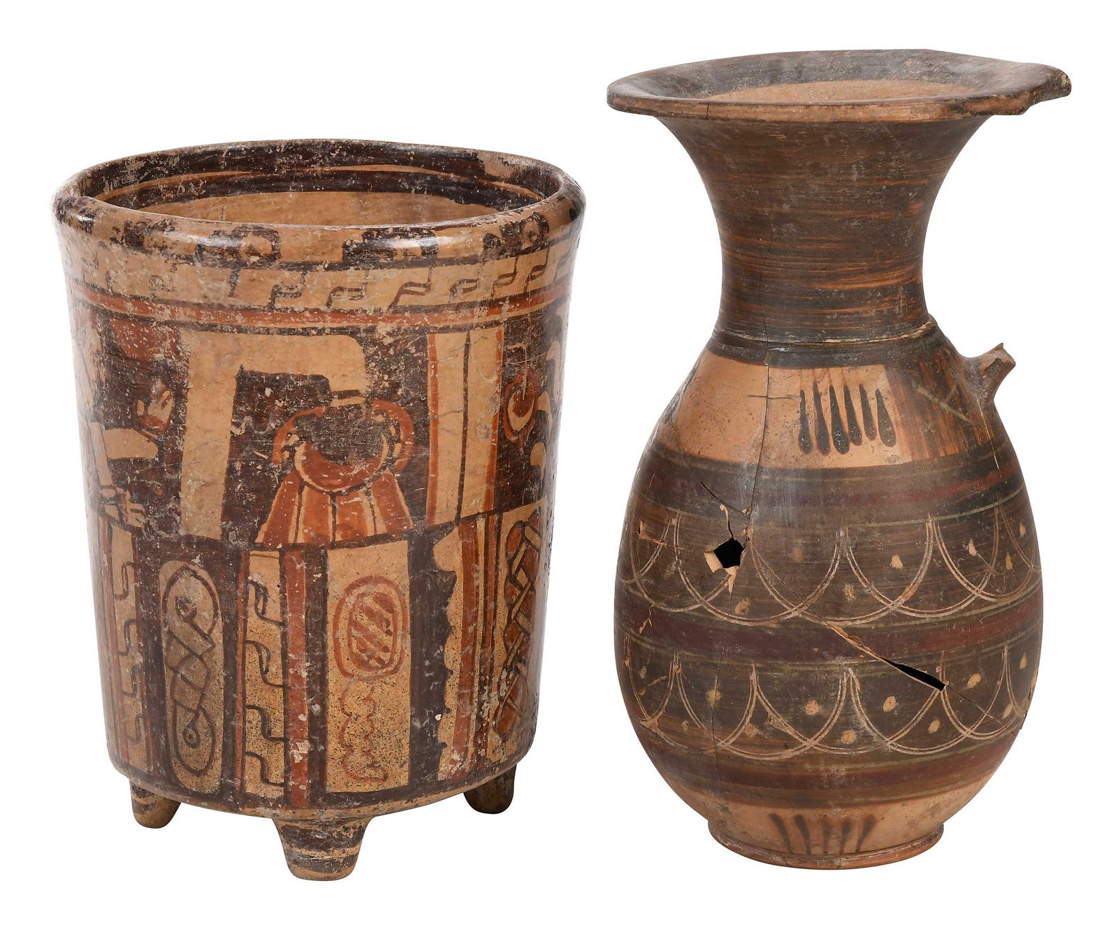 Two Polychrome Pre Columbian Style Earthenware Vessels (1 of 17)