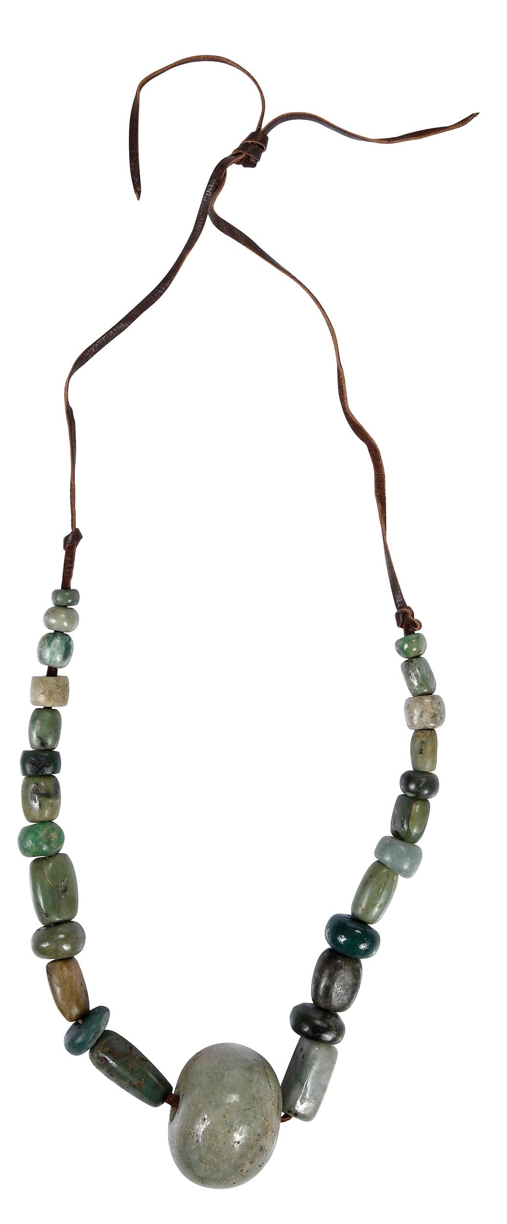 Mesoamerican Carved Jade Bead Necklace (1 of 17)