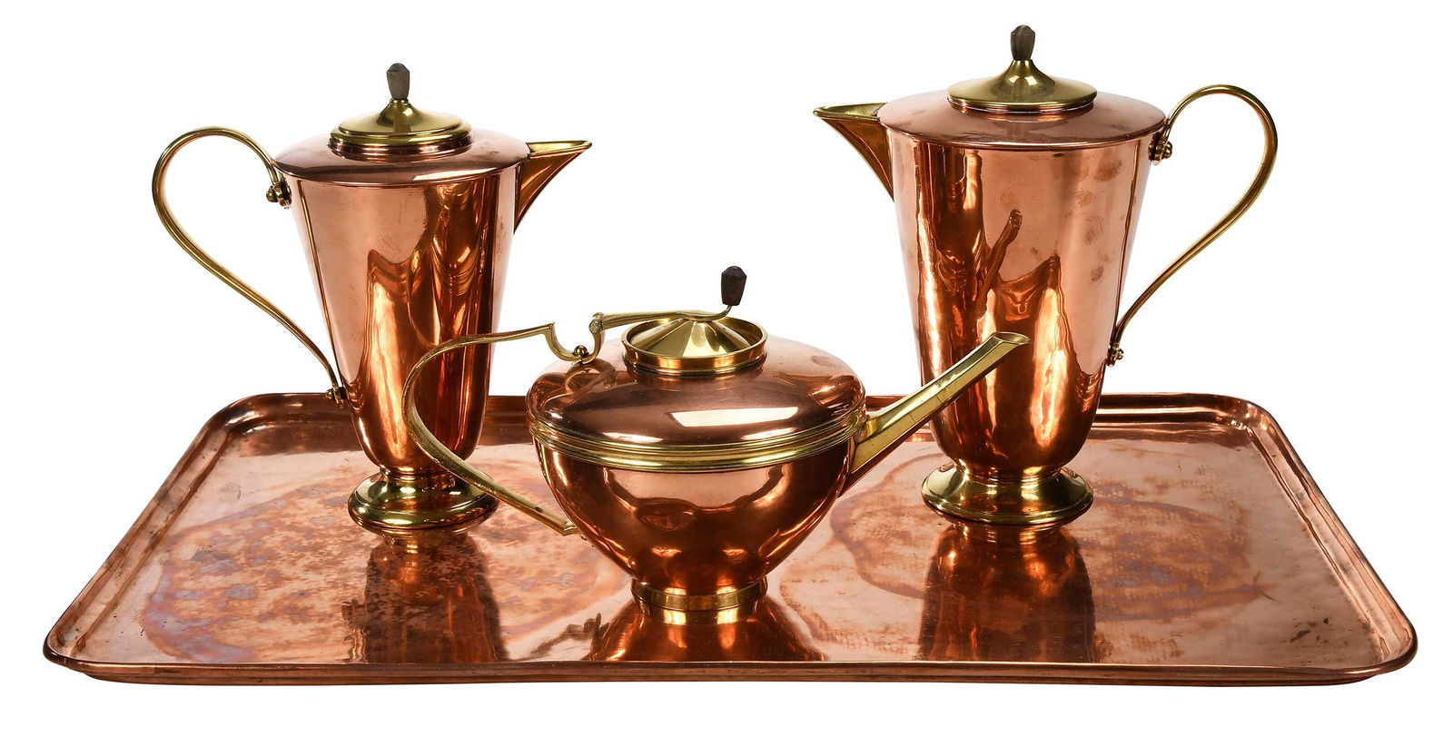 W.A.S. Benson Arts and Crafts Copper and Brass Tea and Coffee Service (1 of 11)