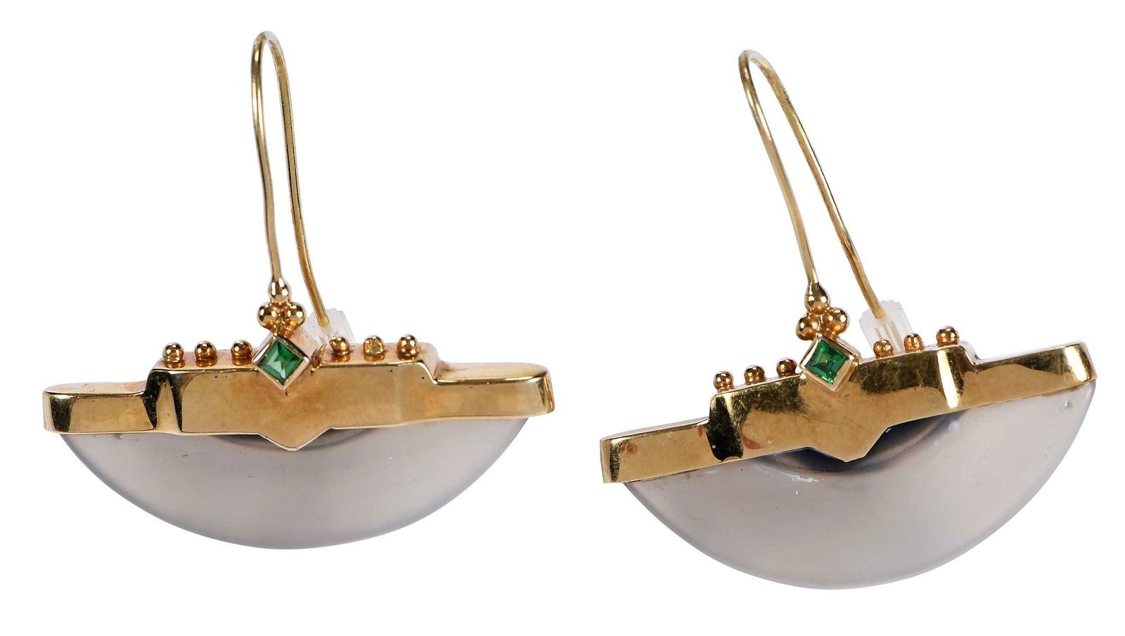 18kt. Gold Agate and Tsavorite Garnet Earrings (1 of 7)