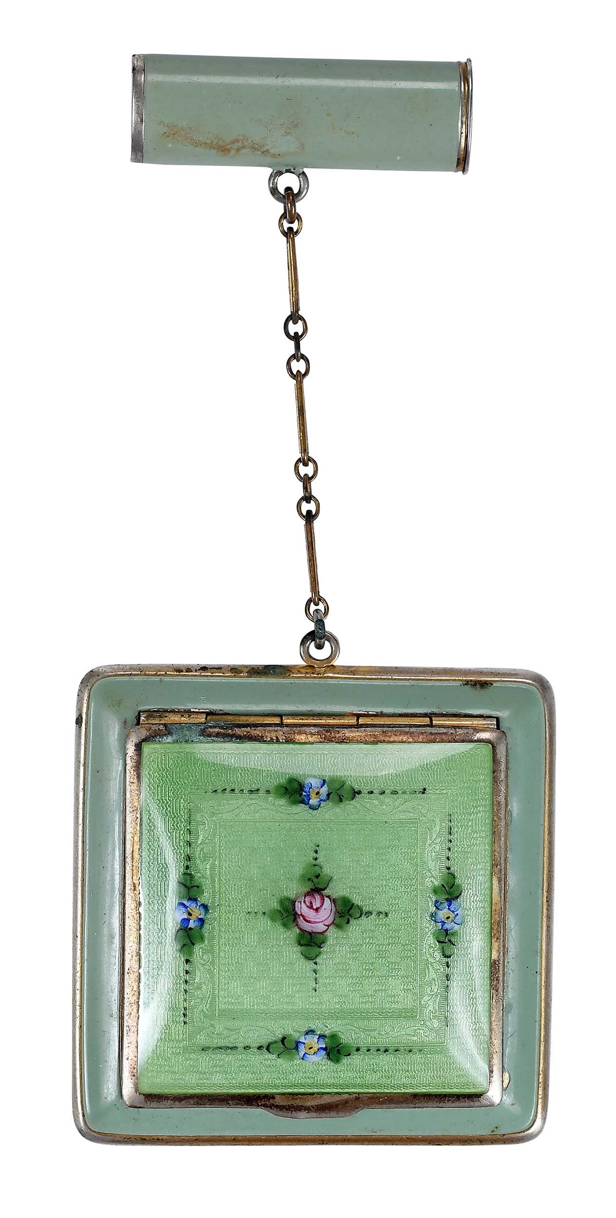 Vintage La Mode Guilloche Enamel Compact and Lipstick Case (1 of 8)