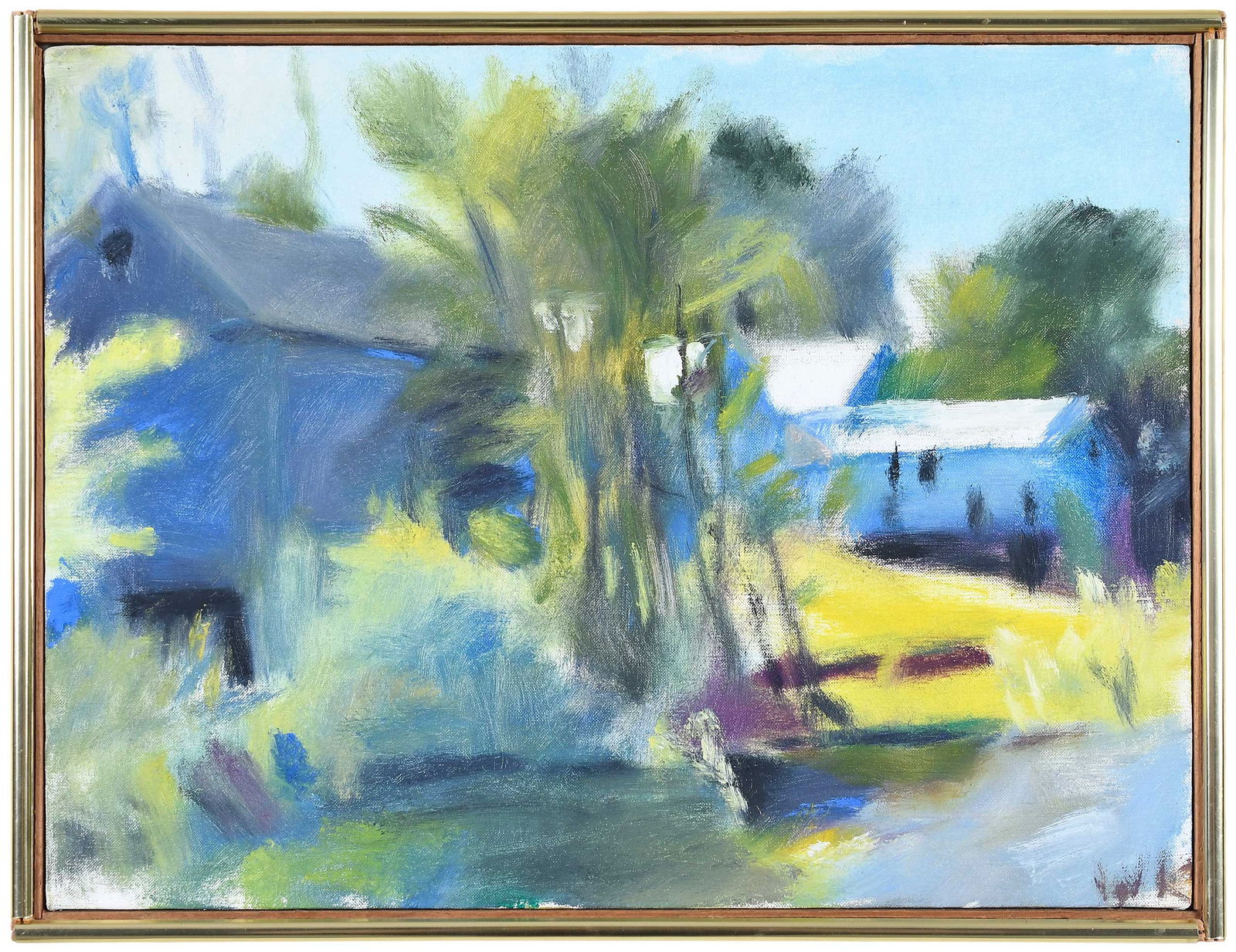 Wolf Kahn: (American/German,1927-2020) Behind Sam's, Putney, Vermont, signed lower right "WK", inscribed verso "#57 1976", oil on canvas, 12 x 16 in.; modern frame, 13 x 17 in. Provenance: Estate of John William