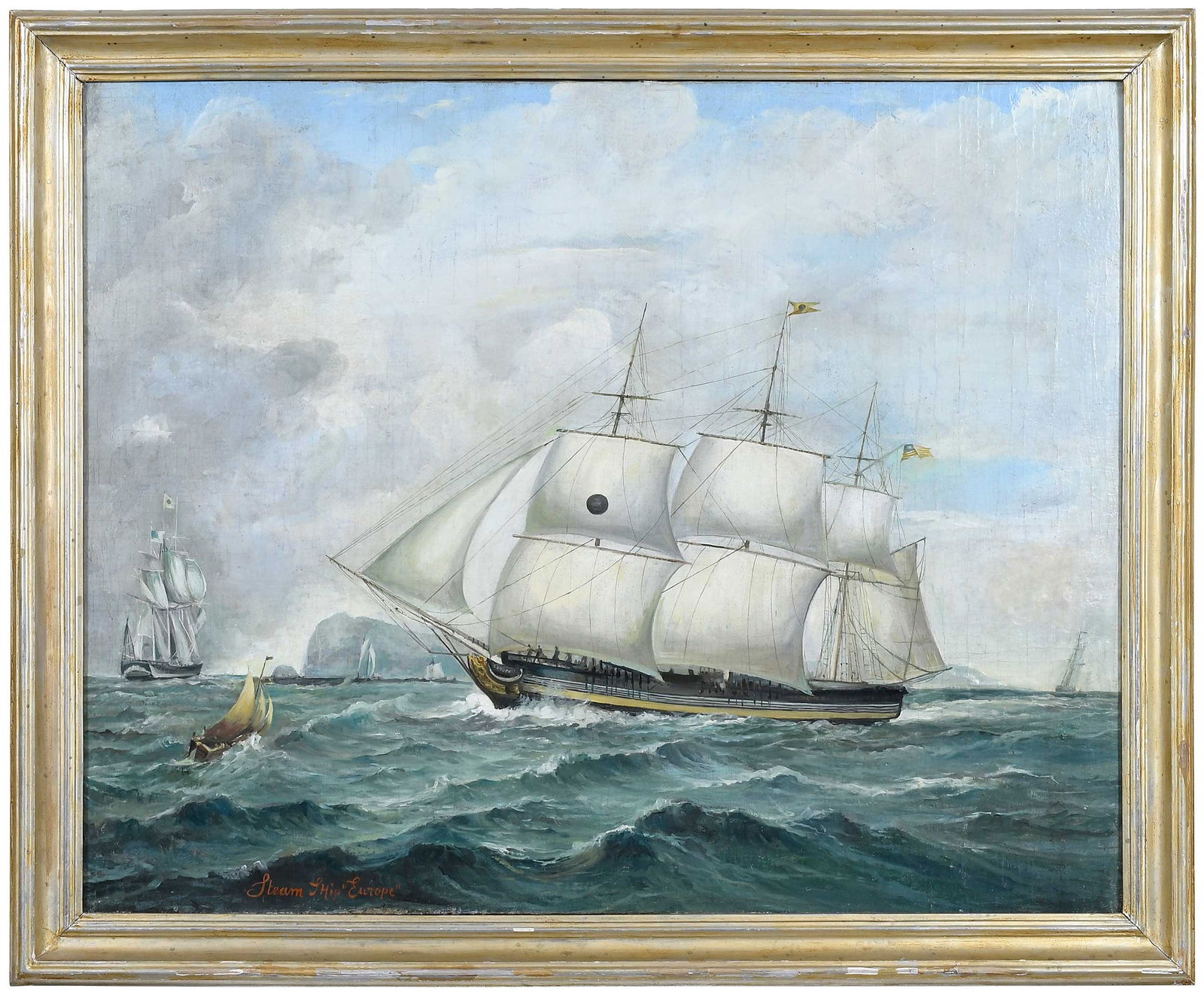 Nineteenth Century Steam Ship Painting (1 of 10)