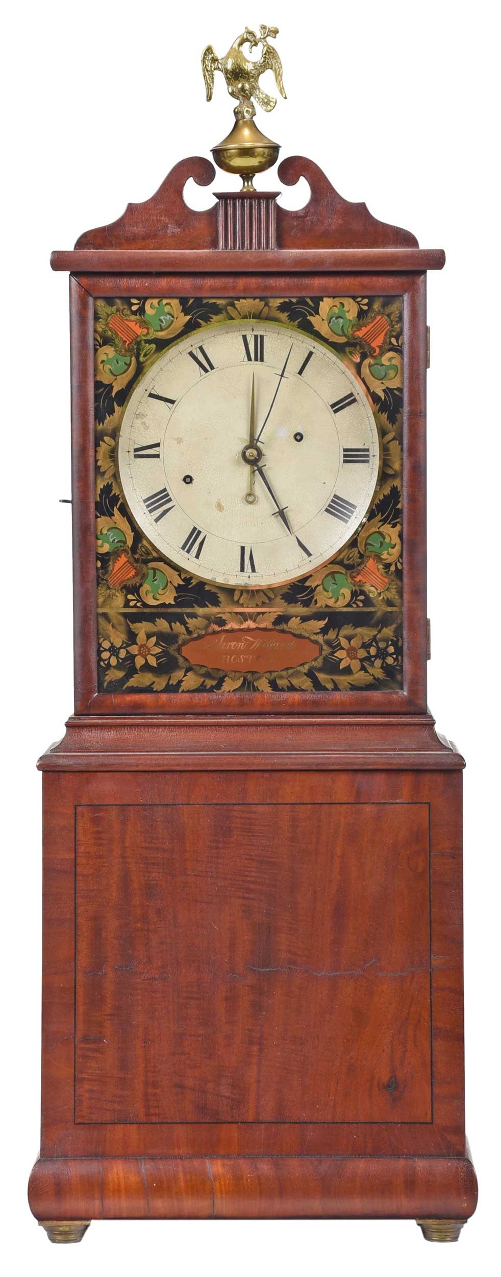 Aaron Willard Boston Eglomise and Inlaid Mahogany Shelf Clock (1 of 18)