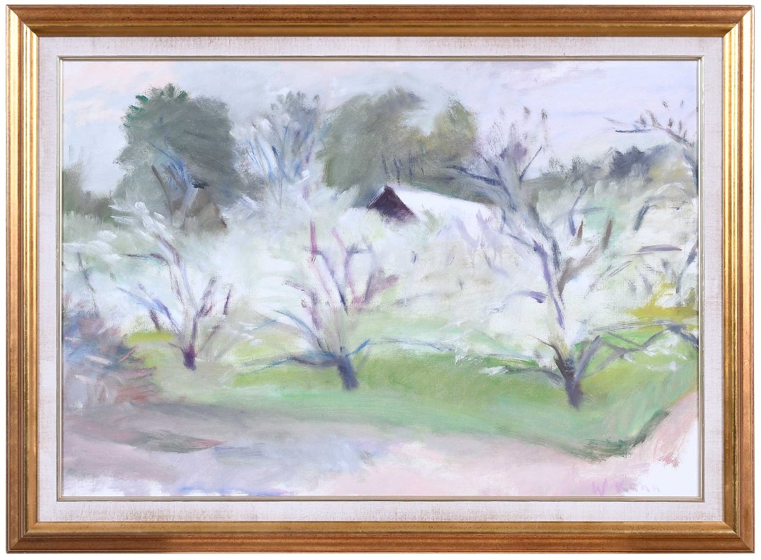 Wolf Kahn: (German/America,1927-2020) 2nd Orchard Painting # 48, 1979, signed lower right "W. Kahn", inscribed stretcher verso "#48 1979 2nd Orchard Painting 1979", also inscribed "#48 1979" canvas verso, oil on