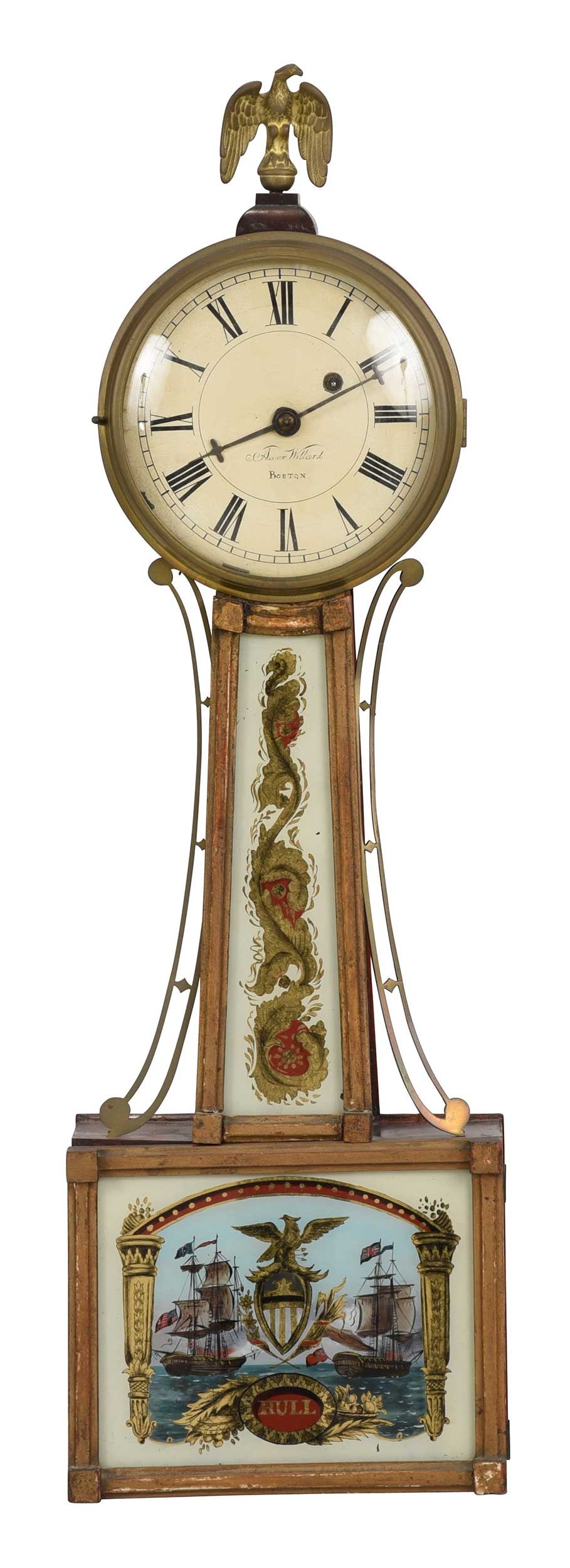 American Federal Gilt Eglomise Banjo Clock (1 of 8)