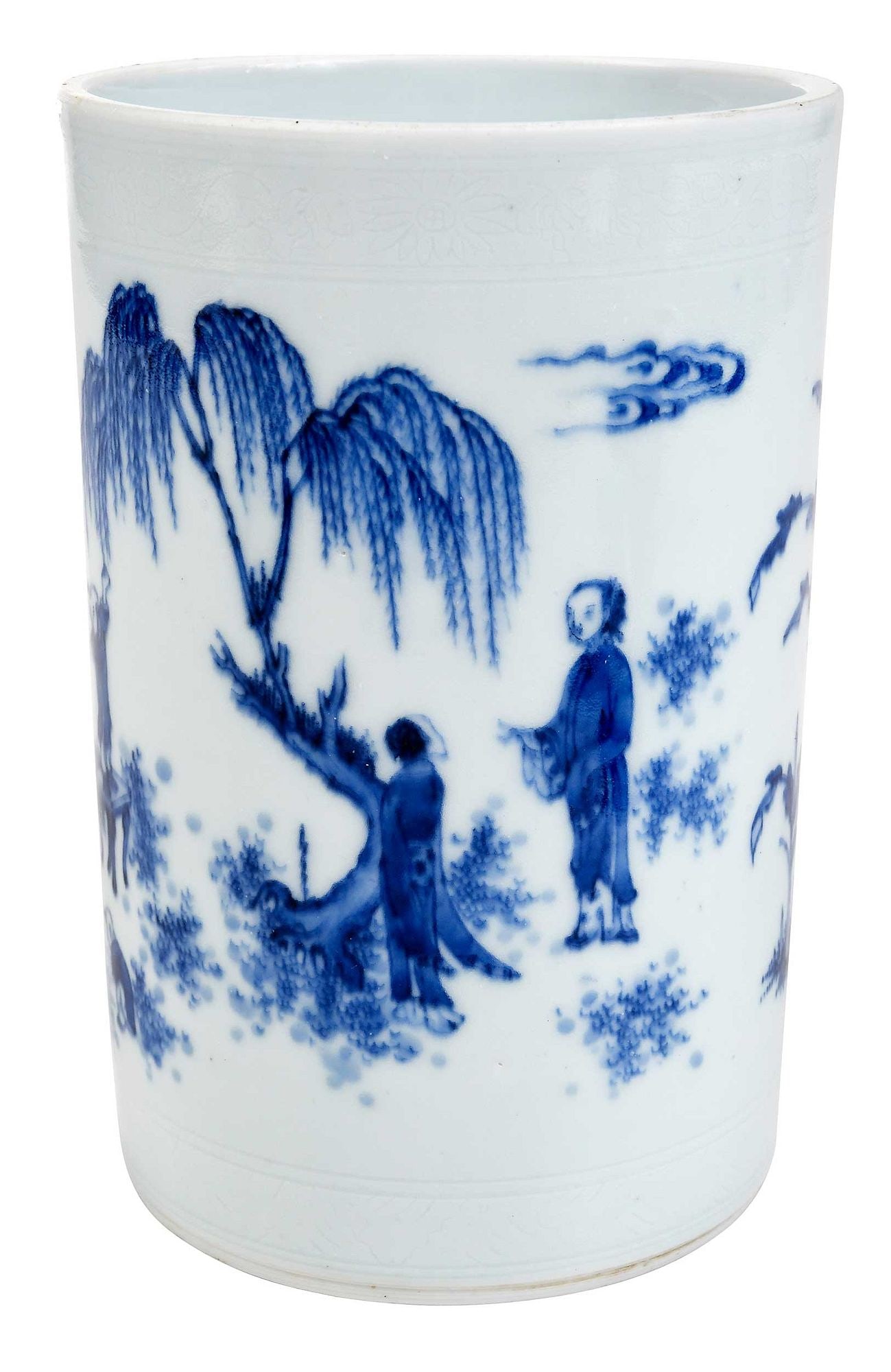 Chinese Blue and White Porcelain Brush Pot (1 of 11)