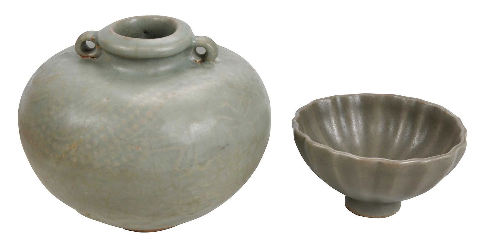 Two Chinese Glazed Celadon Table Objects (1 of 10)