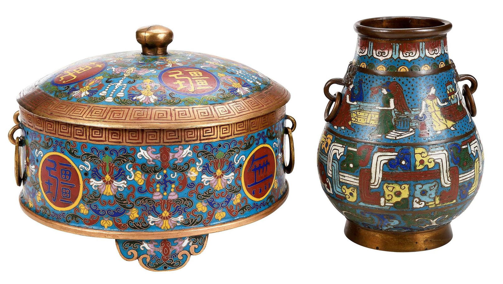 Two Chinese Cloisonne Vessels (1 of 15)