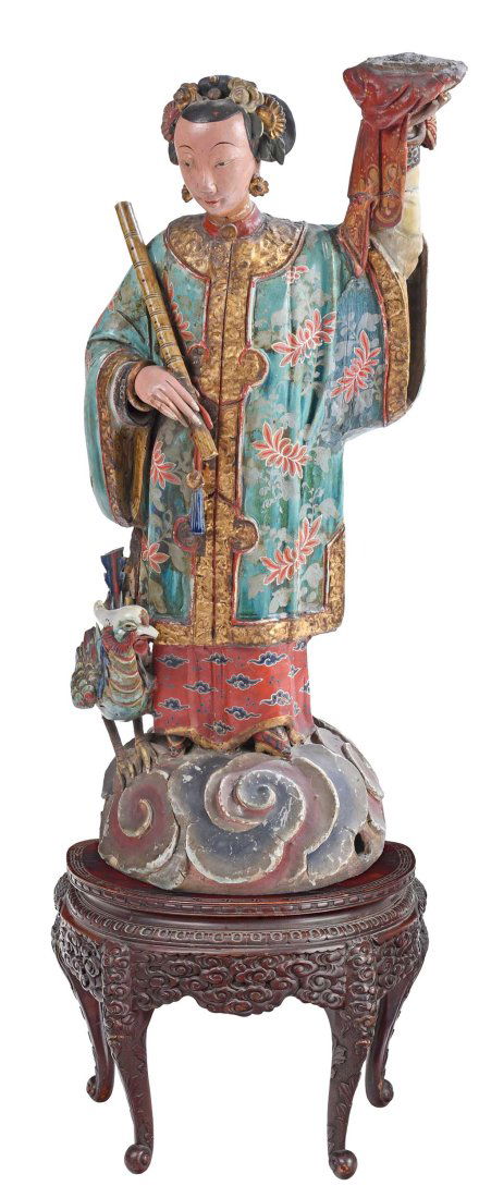 Chinese Ceramic Moon Goddess with Phoenix (1 of 13)