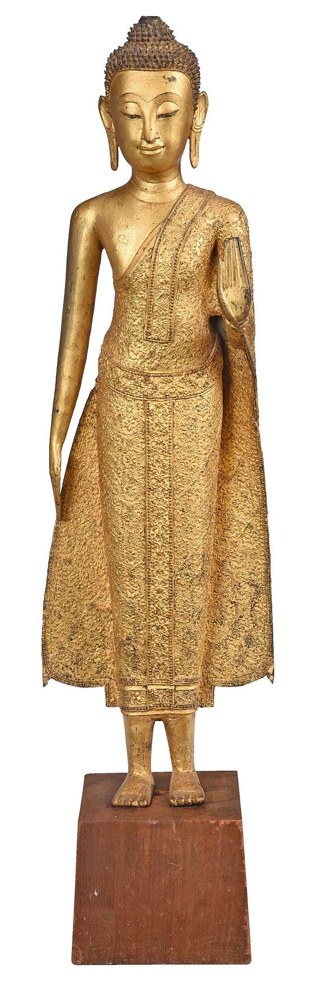 Thai Gilt Bronze Standing Buddha (1 of 11)