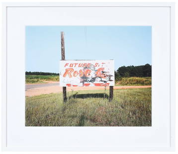 William Christenberry: (American, 1936-2016)Sign Near Greensboro, Alabama, Future Rose, 1978, signed on label verso by Sandra Christenberry, the artist's wife, also titled, dated, and editioned 10/25, printed 2016,