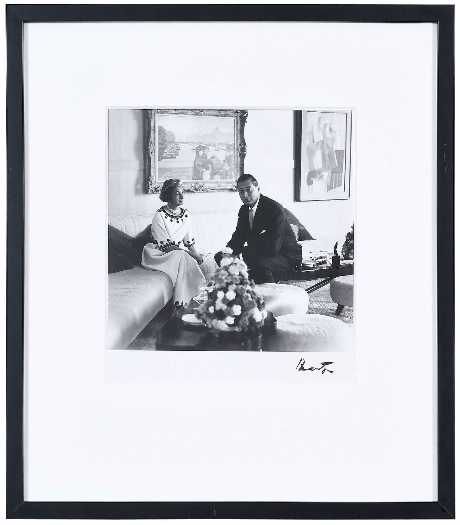 Cecil Beaton: (British, 1904-1980) Portrait of Sydney and Frances Brody, artist's printed signature margin recto, gelatin silver print, image 10-1/2 x 10-1/2 in.; black finished wood frame, 21-1/2 x 19 in. Provenan