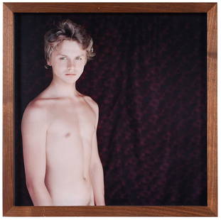 Mona Kuhn: (Brazilian, born 1969) Portrait 47 (from the Bordeaux series), 2011, signed, titled, dated and editioned 2/8 in ink verso, chromogenic dye coupler print, 15-1/4 x 15-1/4 in.; natural wood frame, 16-1/