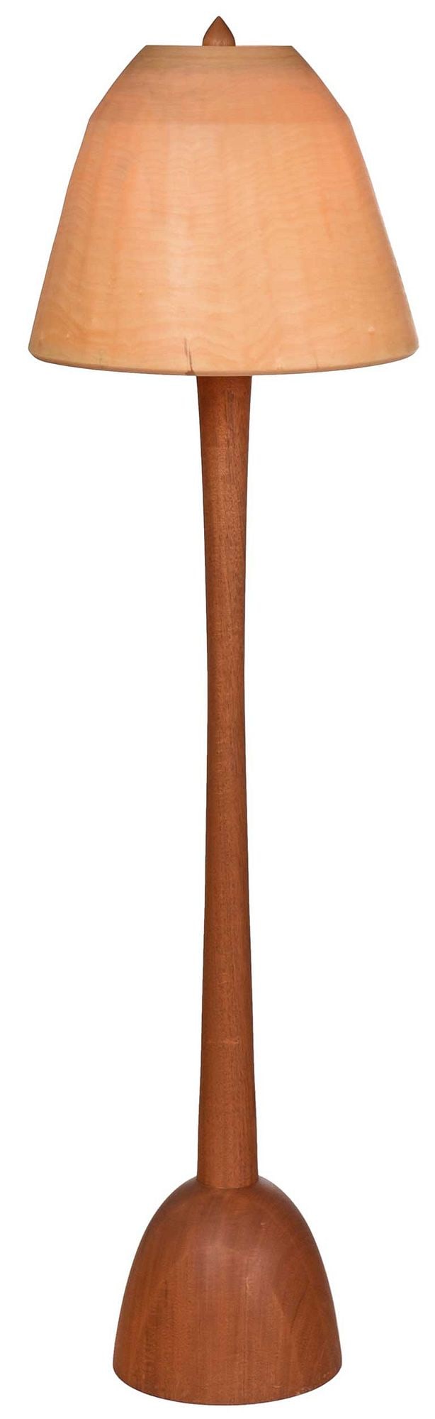 Peter Bloch Mahogany and Aspen "Chalice" Floor Lamp (1 of 7)
