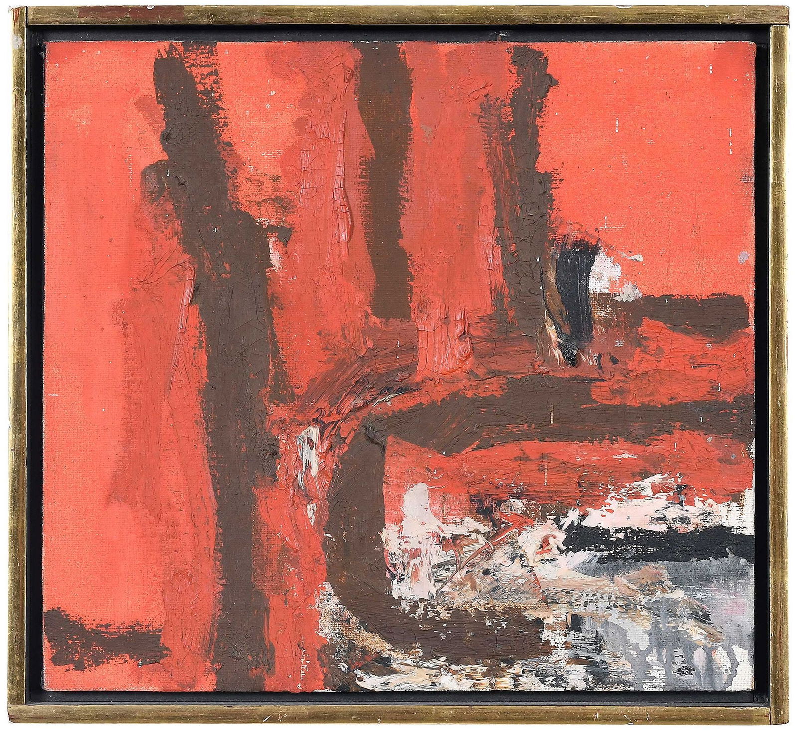 Fritz Bultman: (New York/Louisiana, 1919-1985) Idea IX, 1958, unsigned, oil on canvas, 11-7/8 x 13 in.; original wood gallery frame, 13-1/4 x 14-1/4 x 1-1/4 in. Provenance: Martha Jackson Gallery, New York, Solo Exh
