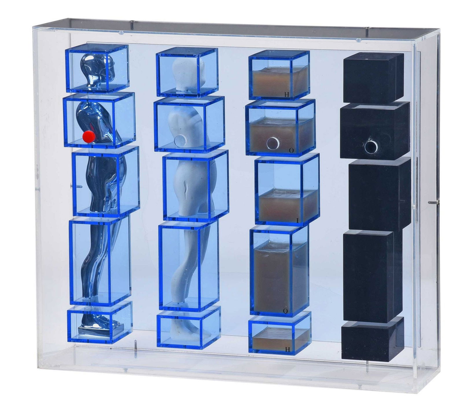 Ernest Trova: (Missouri, 1927-2009) Study/Falling Man: Dissected Man, 1967, not apparently signed, acrylic, epoxy, and chrome plated bronze, 17-3/4 x 20-1/4 x 4-1/2 in. Provenance: Pace Gallery, New York, New York;