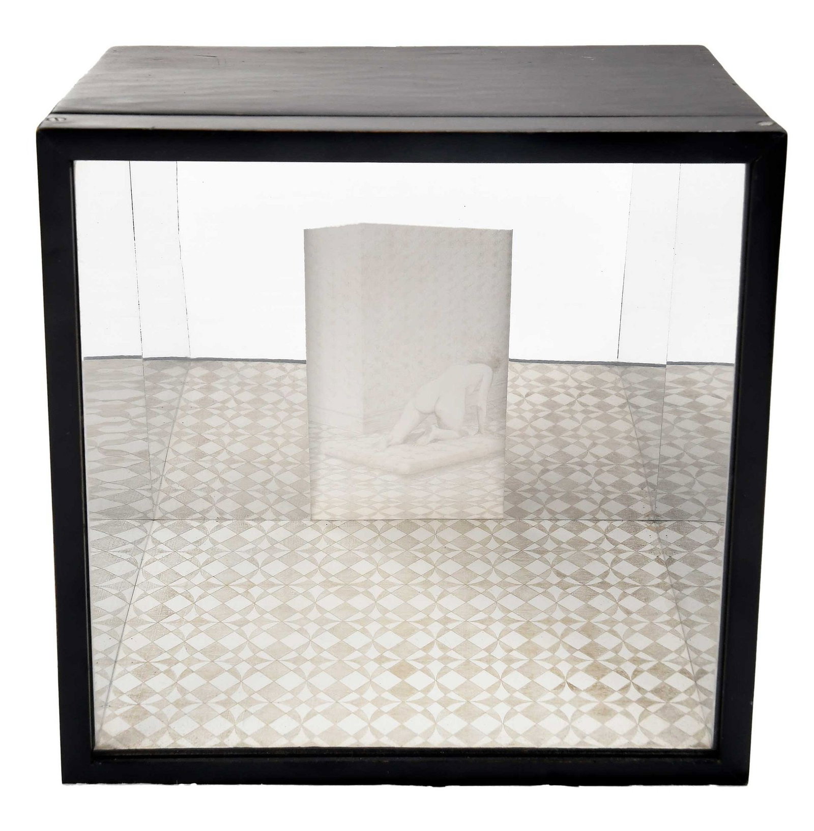 William George Beckman: (New York/Minnesota, born 1942) Crawling Figure, 1968, signed verso box twice "William G. Beckman 9/68", construction box in acrylic, with wood, aluminum and pencil, 10 x 10 x 6-3/8 in. Provenance: Ri