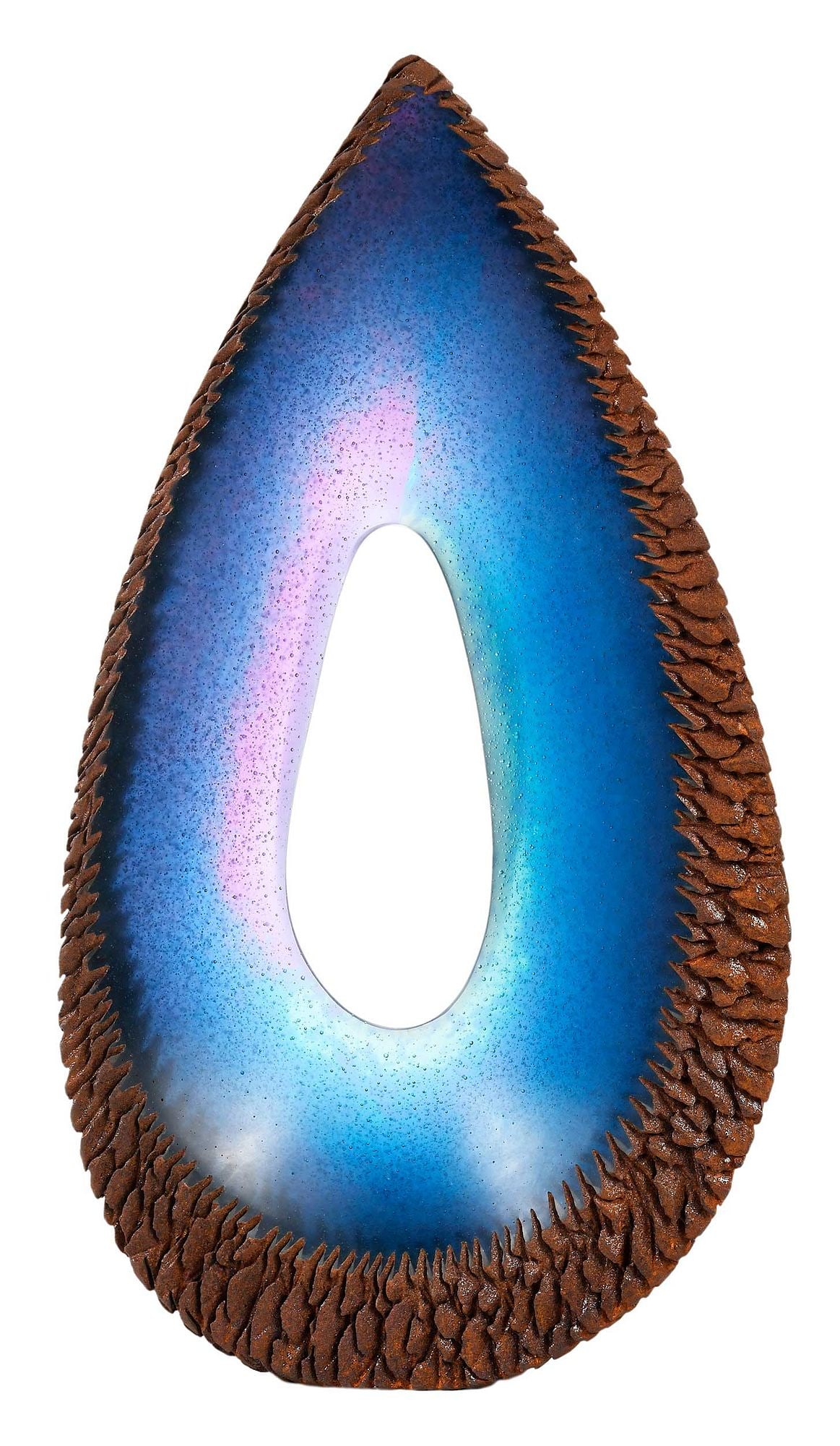 Alex Gabriel Bernstein: (American, b. 1972) Untitled, unsigned, blown glass and textured paint to create oxidized steel effect, 23-1/4 x 13 x 2-1/2 in. Provenance: Duncan McClellan Gallery, St. Petersburg, Florida, purchased