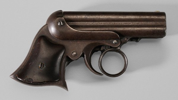 Elliot's Patent Remington Pepper Box: Pistol four 3-3/8 in. barrels, .31 cal., last patent date October 1, 1886; no permit required, surfaces with old mellow patination, hard rubber grips with small chips, not working Provenance: Property
